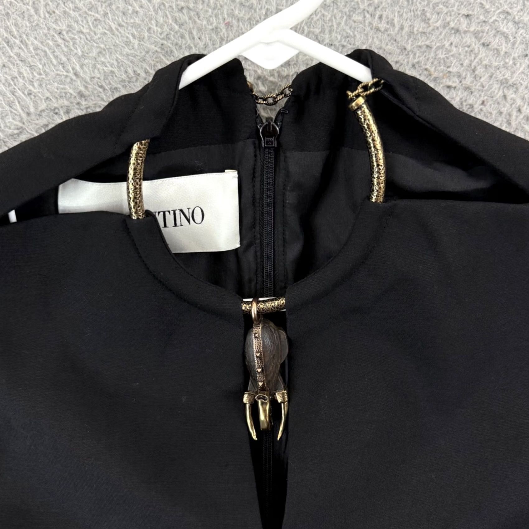 Valentino VINTAGE Valentino Spa Dress Women 4 Black Crepe Couture A Line Mini Zip Wool Silk Sheath Size S / US 4 / IT 40 - 4 Thumbnail