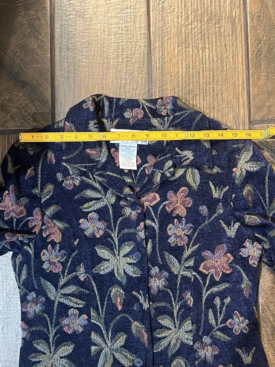 Other Jessica Howard Jacquard Floral Blazer | Late 80s-Early 90s Size L / US 10 / IT 46 - 7 Thumbnail