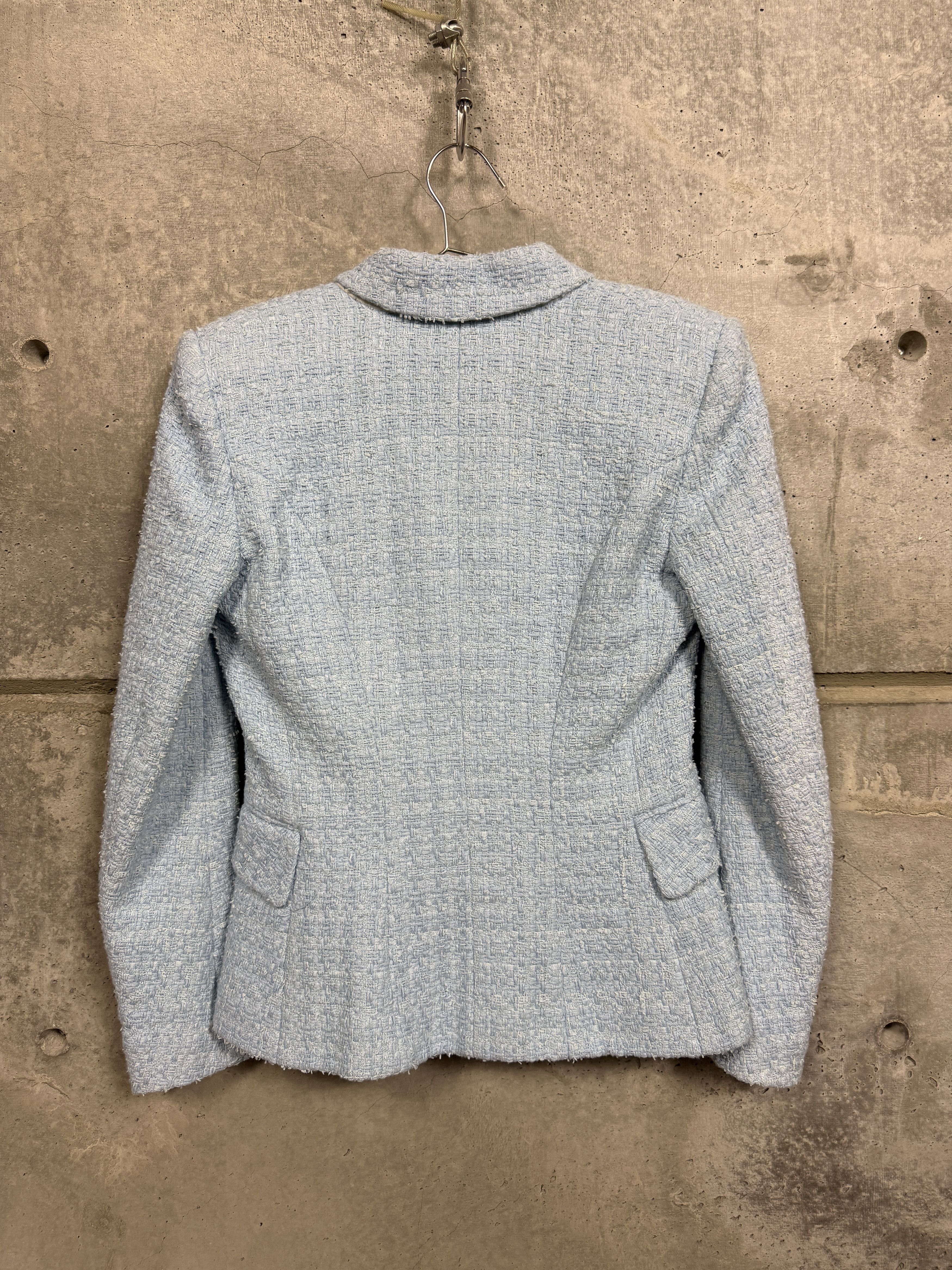 Balmain Balmain Baby Blue Tweed Blazer Jacket Size XS / US 0-2 / IT 36-38 - 2 Thumbnail