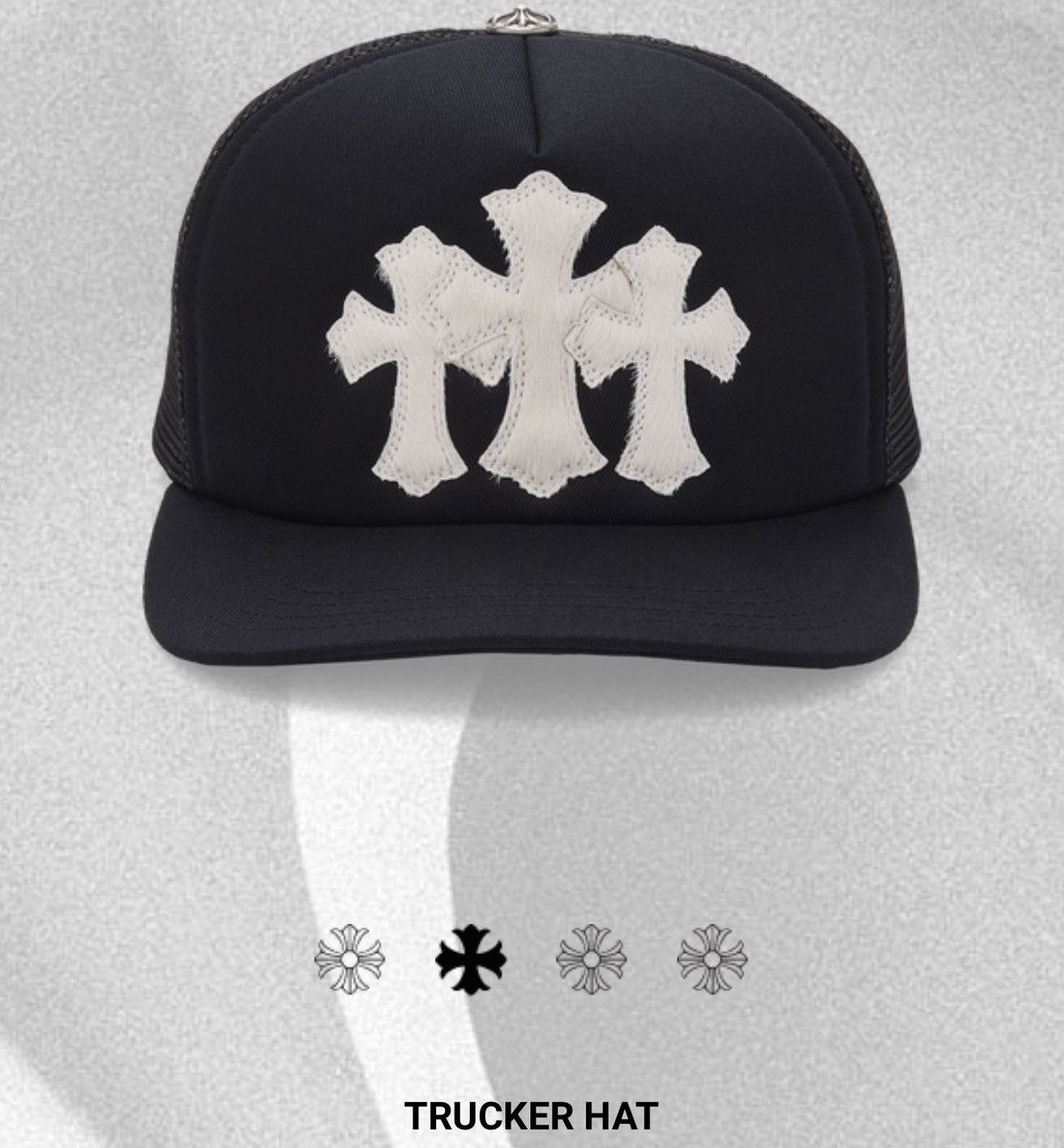 Chrome Hearts Chrome hearts black white cemetery cross patch trucker hat Size ONE SIZE - 4 Thumbnail