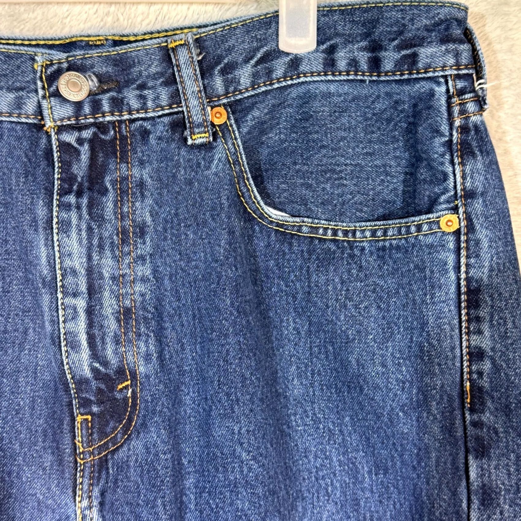 Levi's Levi’s 505 Jeans Men’s 36 x 30 Blue Denim Straight Mid-Rise Stretch, Button Fly, 5-Pocket Design, Regular Fit, Cotton Spandex Size US 36 / EU 52 - 4 Thumbnail