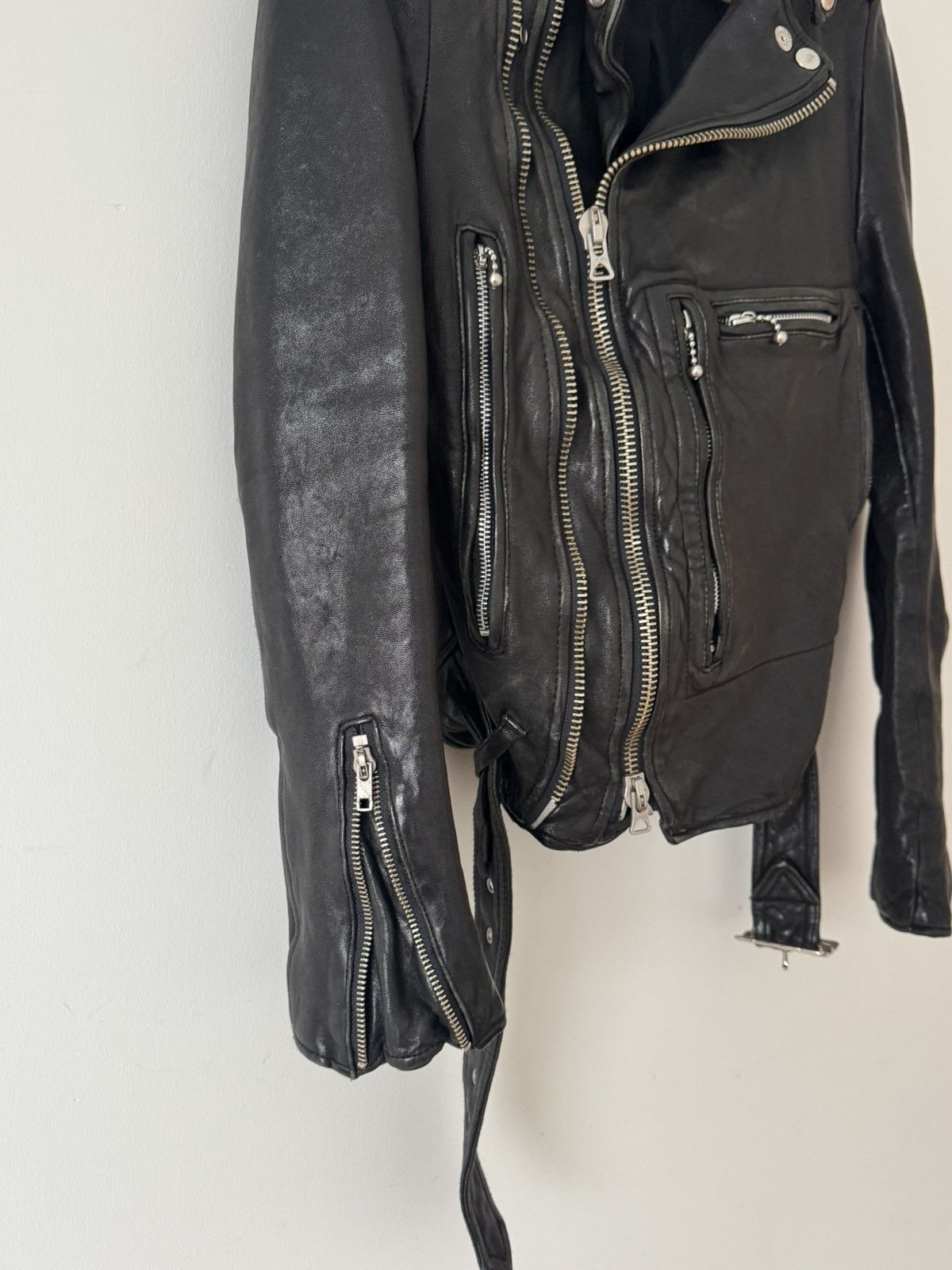 Maison MIHARA YASUHIRO Women Leather Biker Jacket Size XS / US 0-2 / IT 36-38 - 4 Thumbnail