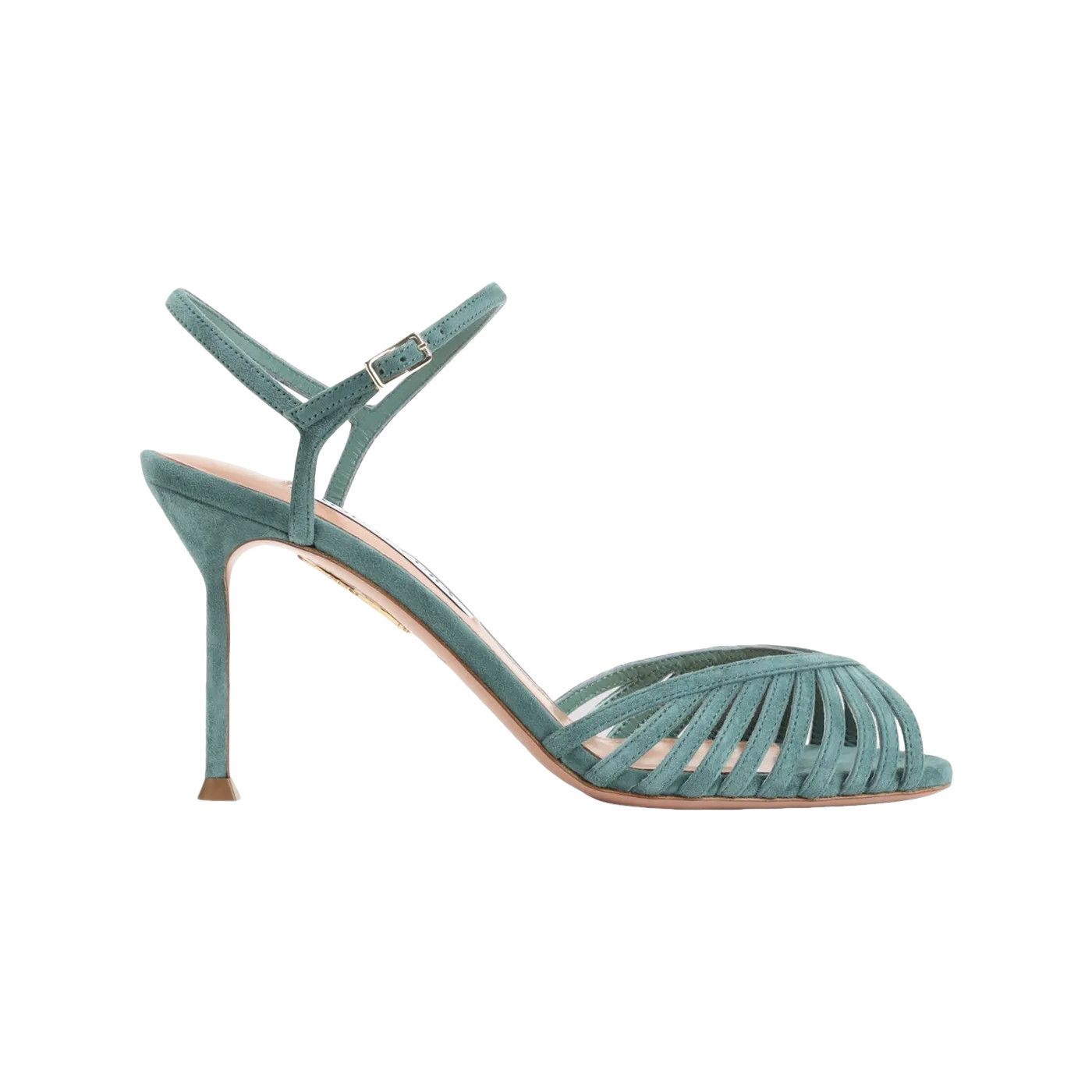 AQUAZZURA Hold Me Light Teal 85mm Sandals New & Authentic (W