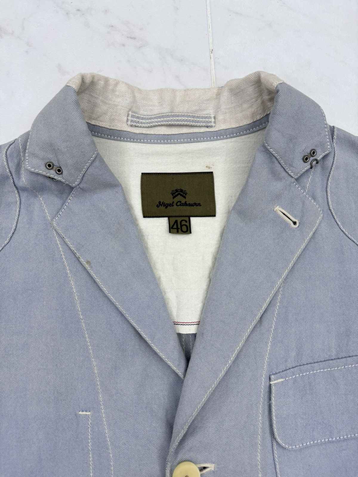 Nigel Cabourn Nigel Cabourn Multipockets Chambray Selvedge Light Jacket Size US S / EU 44-46 / 1 - 2 Thumbnail