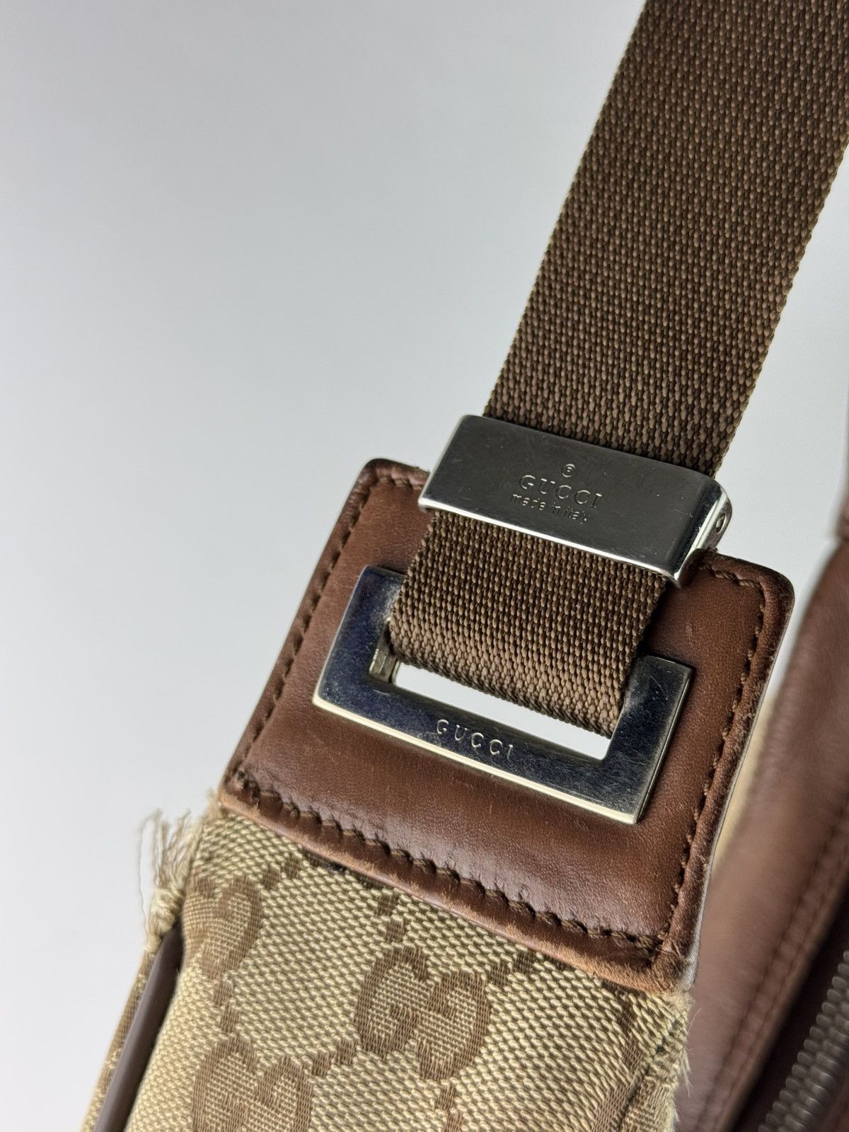Gucci Vintage Gucci GG Shoulder Canvas Leather Bag Beige 019-0533 Size ONE SIZE - 12 Thumbnail