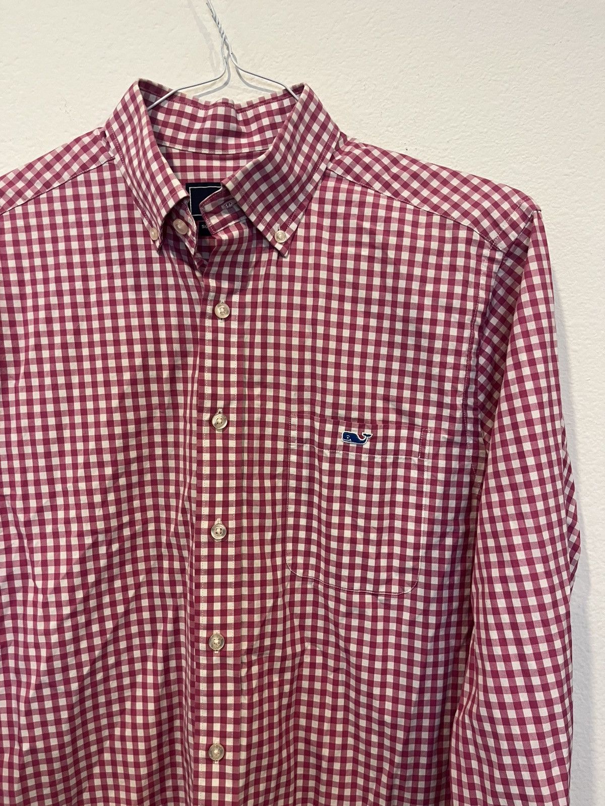 Vineyard Vines Vineyard Vines Men’s Pink Gingham Slim Fit Tucker Shirt Size US M / EU 48-50 / 2 - 3 Thumbnail