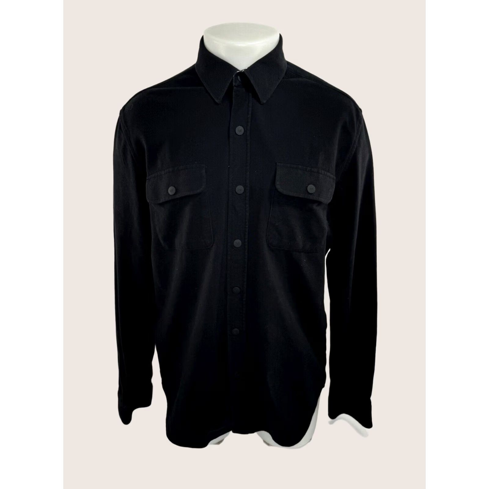 Buttero Buttercloth Shirt - Snap Flannel Flip Cuff Mens L Black Wool? Size US M / EU 48-50 / 2 - 1 Thumbnail