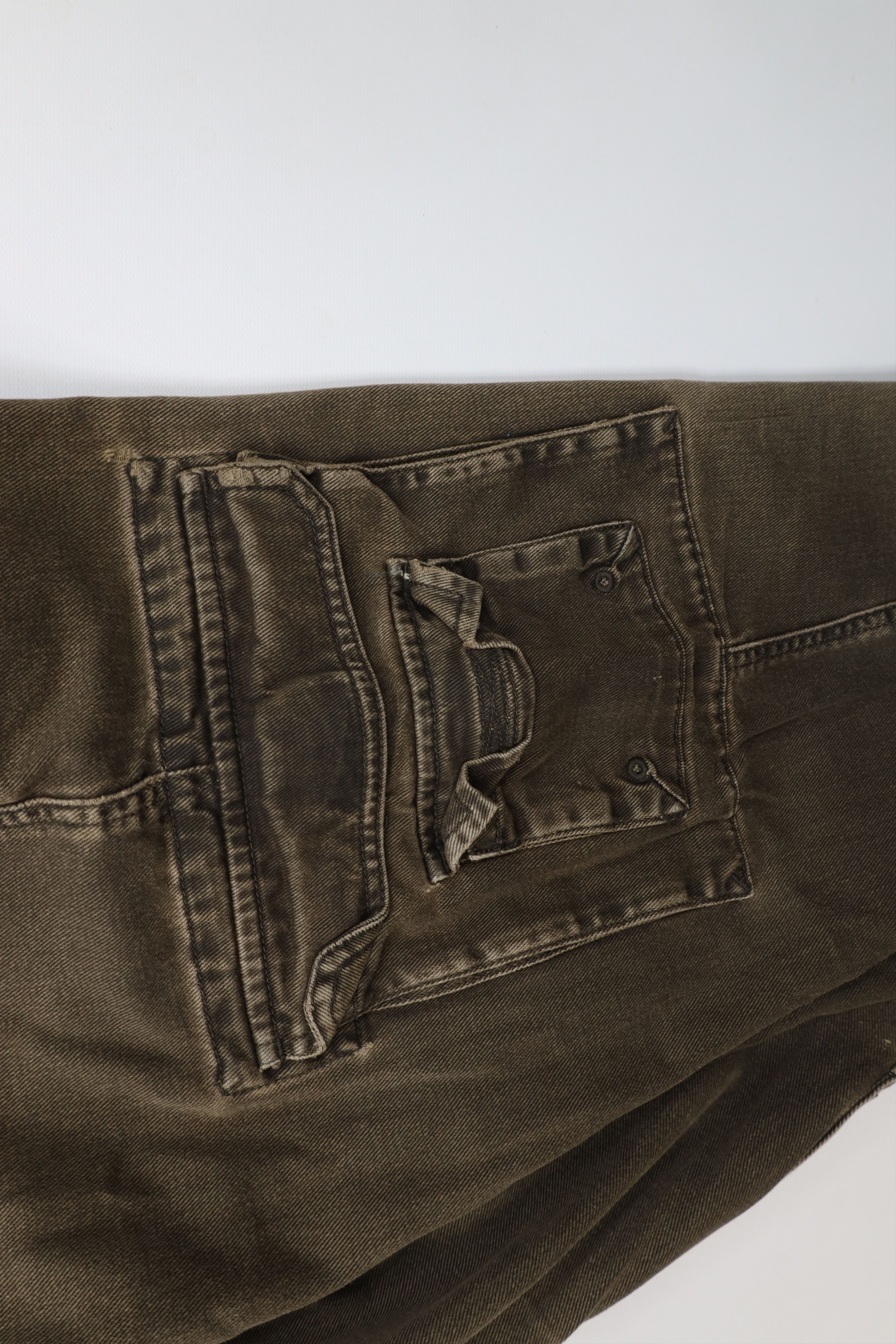 Vintage Vintage 90s Woolrich Wide Leg Denim Cargo Jeans Breen Cotton Size US 34 / EU 50 - 10 Thumbnail