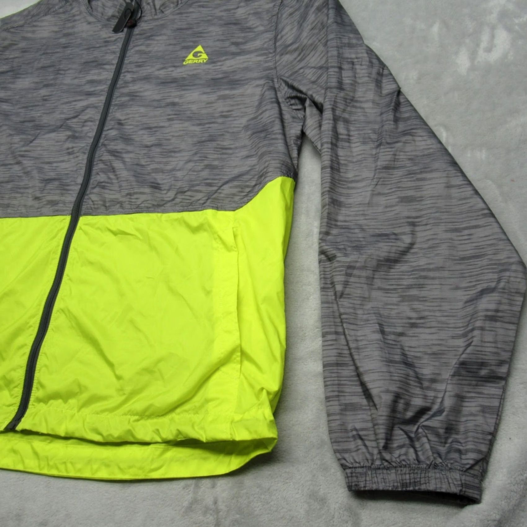 Vintage Gerry Jacket Mens Medium Gray YLW Lightweight Packable Hood Full Zip Windbreaker Size US M / EU 48-50 / 2 - 5 Thumbnail