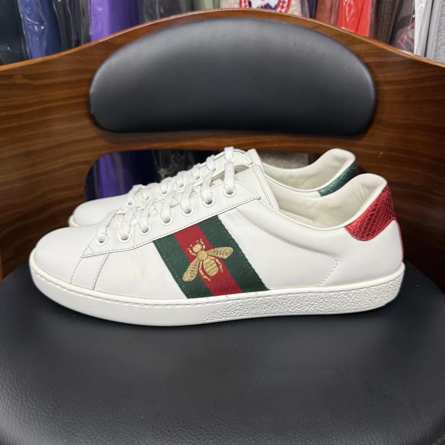 Gucci Gucci ACE White Bee Embroidered Sneaker 8.5 Size US 9.5 / EU 42-43 - 6 Thumbnail