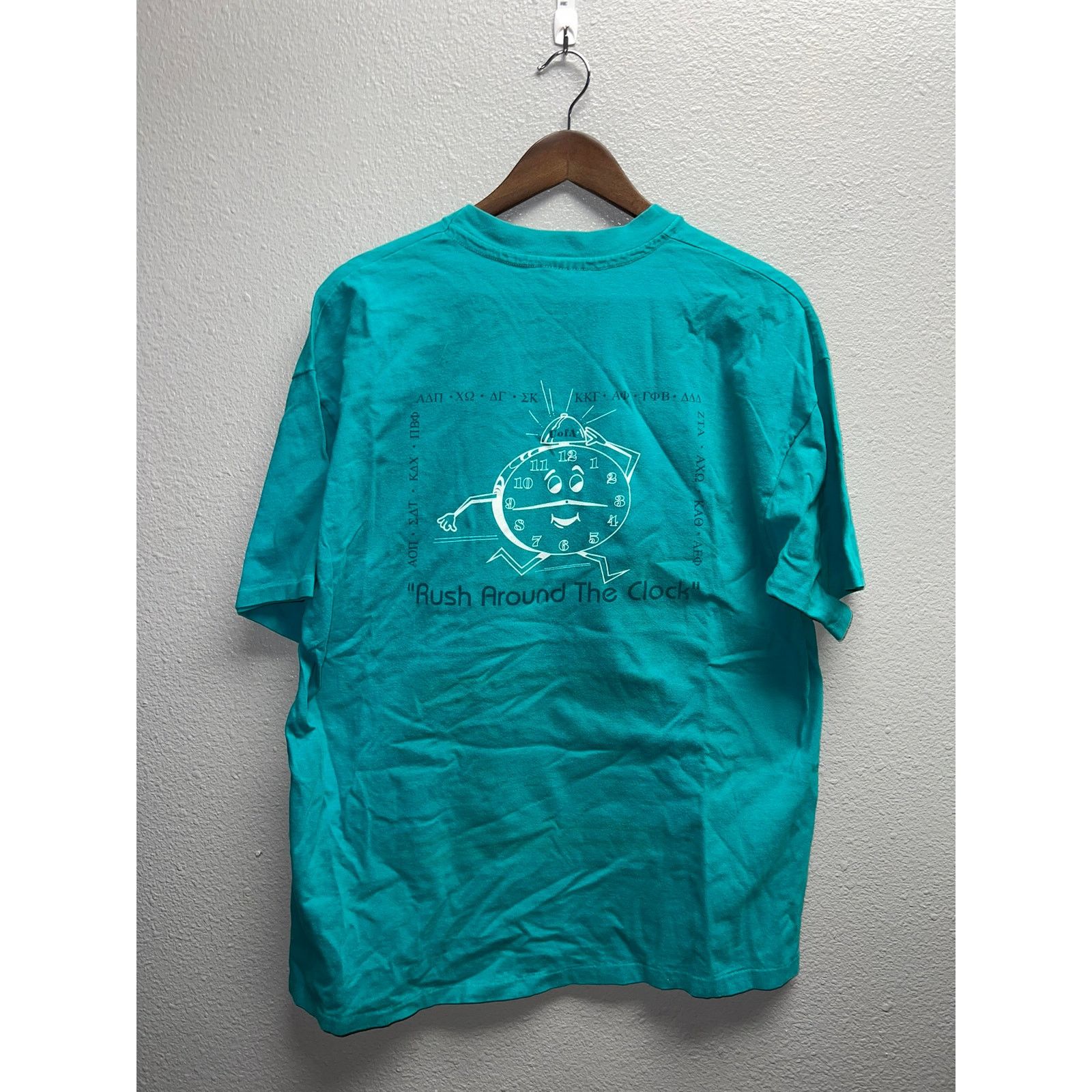 Hanes Vintage U of A Shirt Kappa Rush Around The Clock Tee 90s XL Size US XL / EU 56 / 4 - 1 Thumbnail