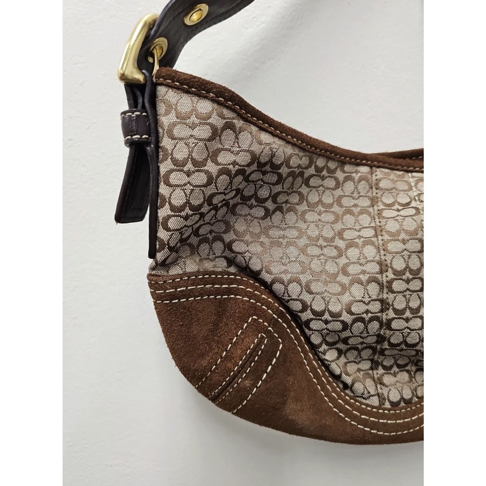 Coach Coach Y2K Brown Signature Mini Soho Hobo Shoulder Bag E062-2154 Size ONE SIZE - 4 Thumbnail