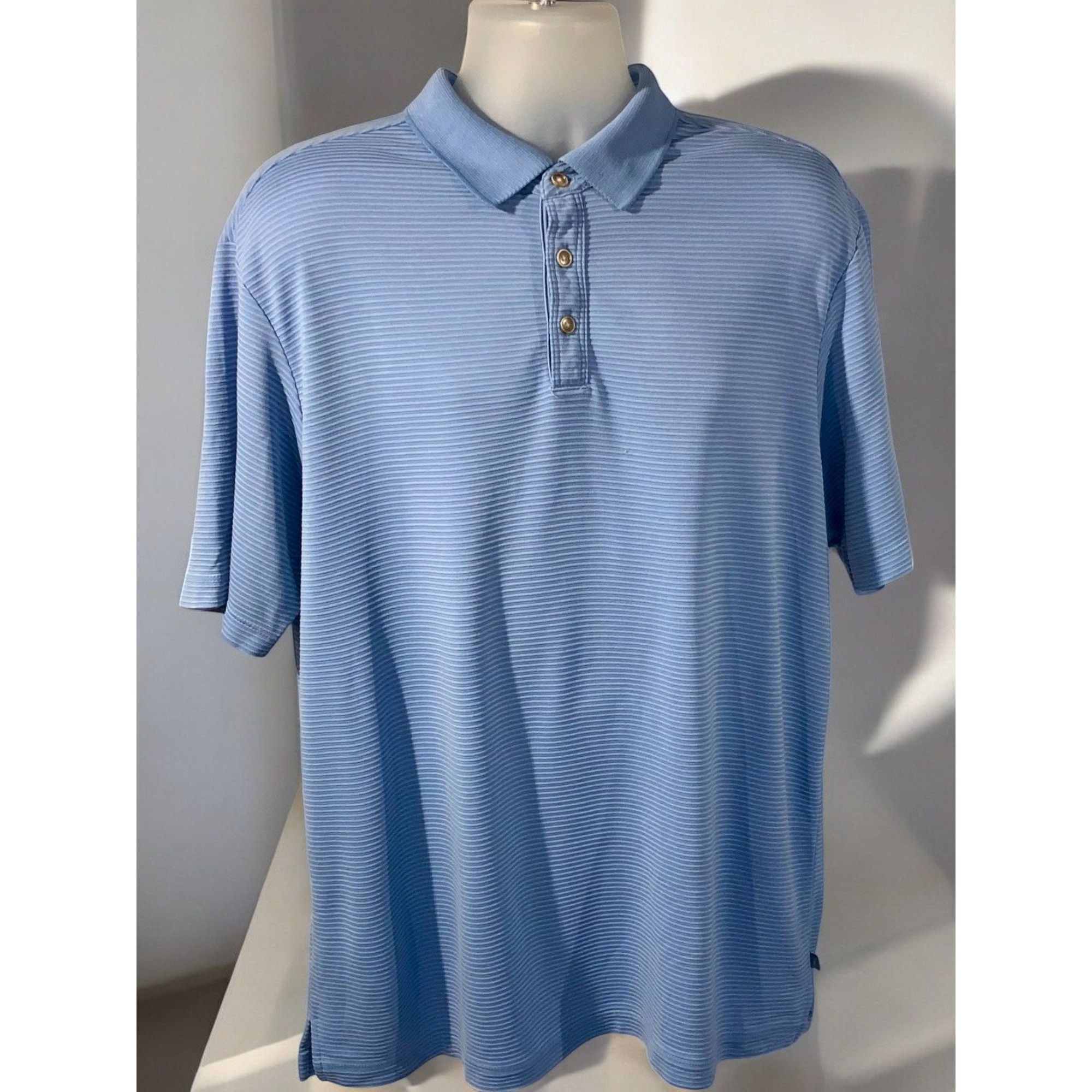 Tommy Bahama Tommy Bahama Mens Blue Ribbed Polo Shirt Short Sleeve Relaxe Size US L / EU 52-54 / 3 - 2 Thumbnail