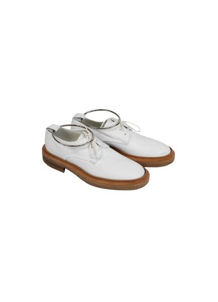 Jil Sander o1y1025 Leather Laced Shoes in White Size US 5.5 / IT 35.5 - 1 Thumbnail