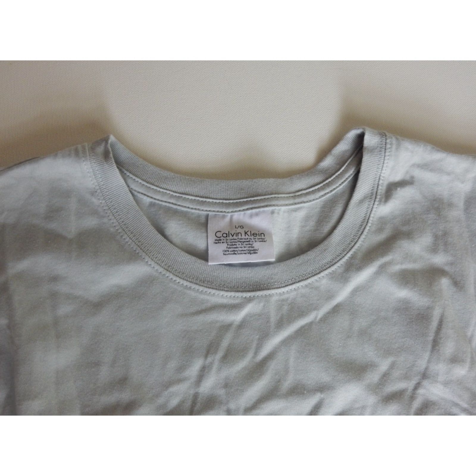 Calvin Klein VINTAGE Calvin Klein Men's T-Shirt Long Sleeve Size L Gray Cotton Retro 80s 90s Size US L / EU 52-54 / 3 - 3 Thumbnail