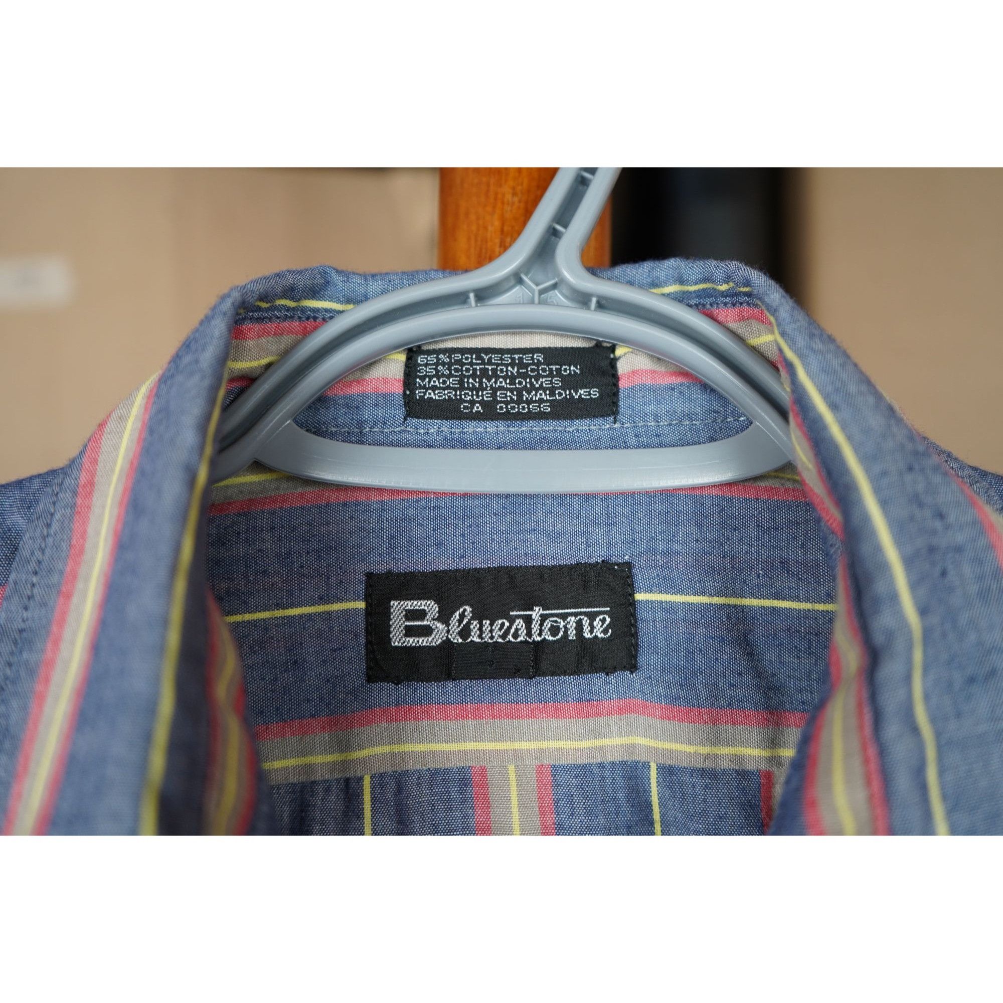 Vintage 90s Bluestone Stripes Short Sleeve Men's M #350 Size US M / EU 48-50 / 2 - 5 Thumbnail