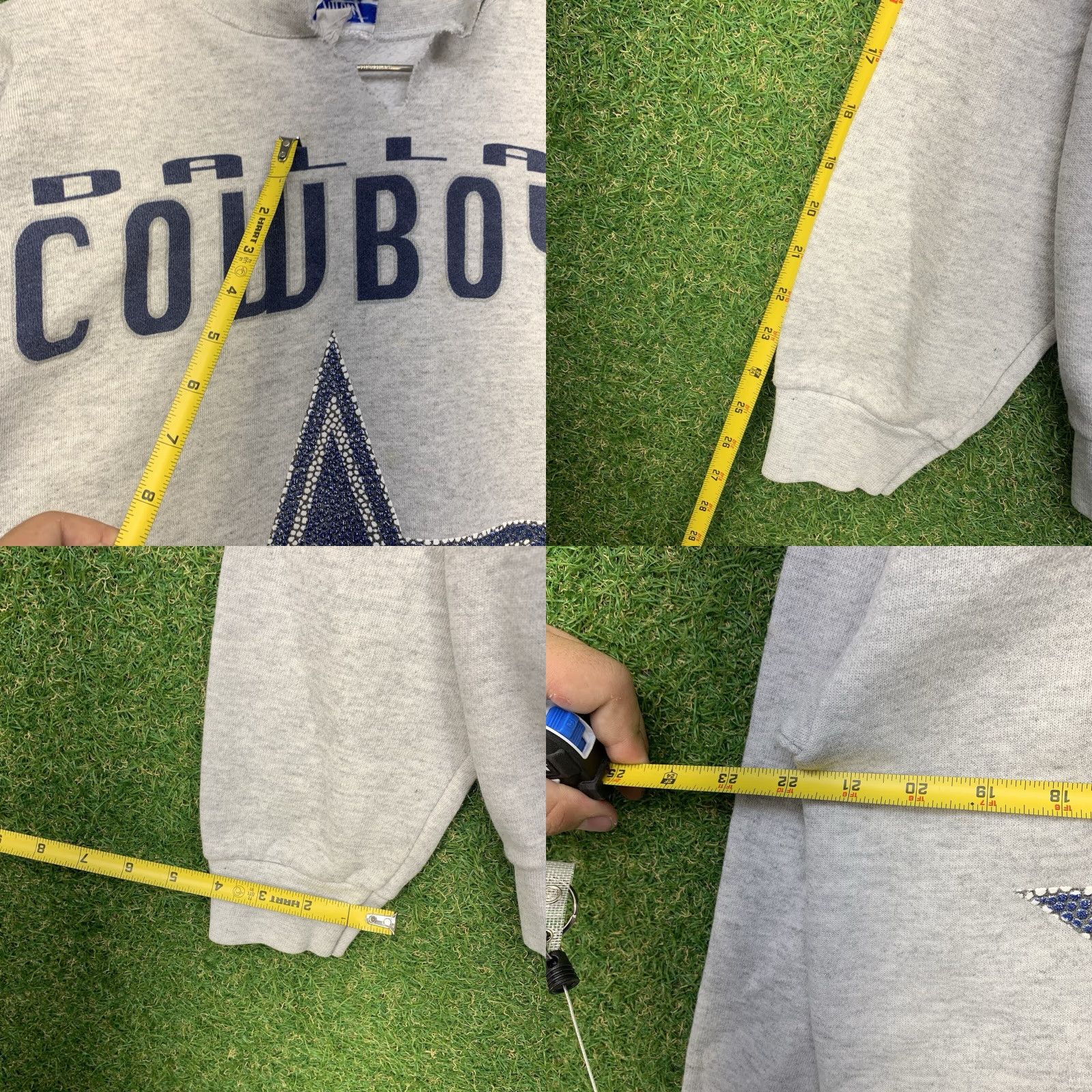 Logo Athletic VINTAGE All Out Fan! Dallas Cowboys Sweatshirt Men's Large Gray Athletic Crewneck Fleece Long Sleeve Sportswear 00s Size US L / EU 52-54 / 3 - 8 Thumbnail