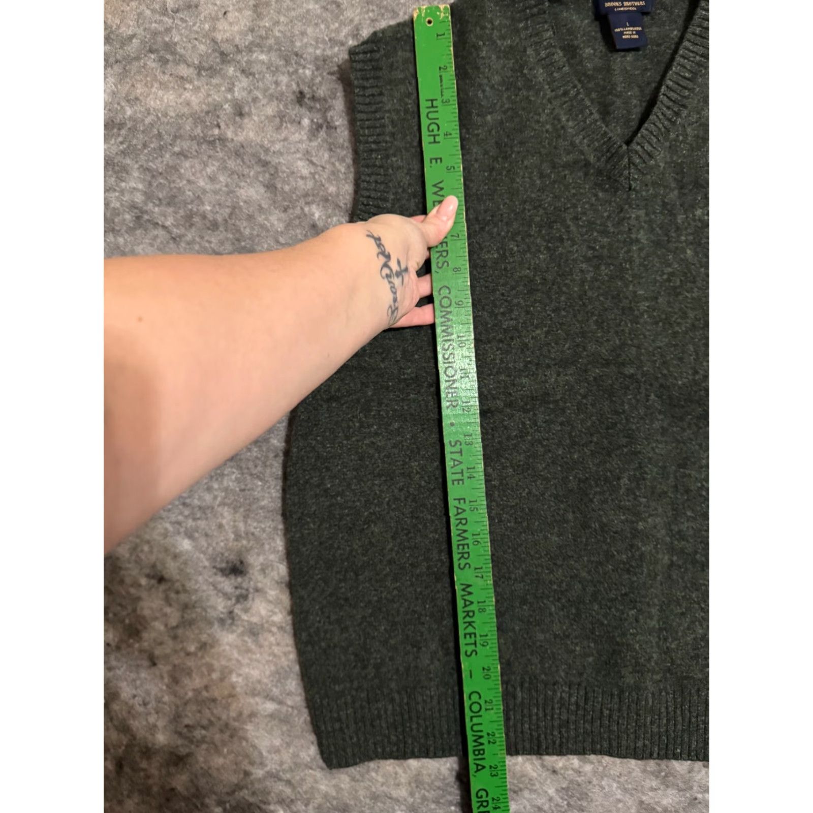 Brooks Brothers Brooks Brothers Sweater Vest Men's Merino Wool Sleeveless Knit V-Neck Green L Regular Size US L / EU 52-54 / 3 - 4 Thumbnail