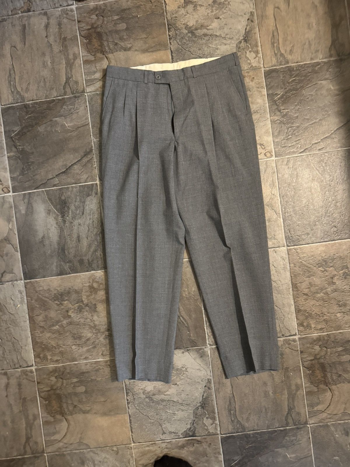 Vintage Pleated Grey suit pants Size US 36 / EU 52 - 1 Preview