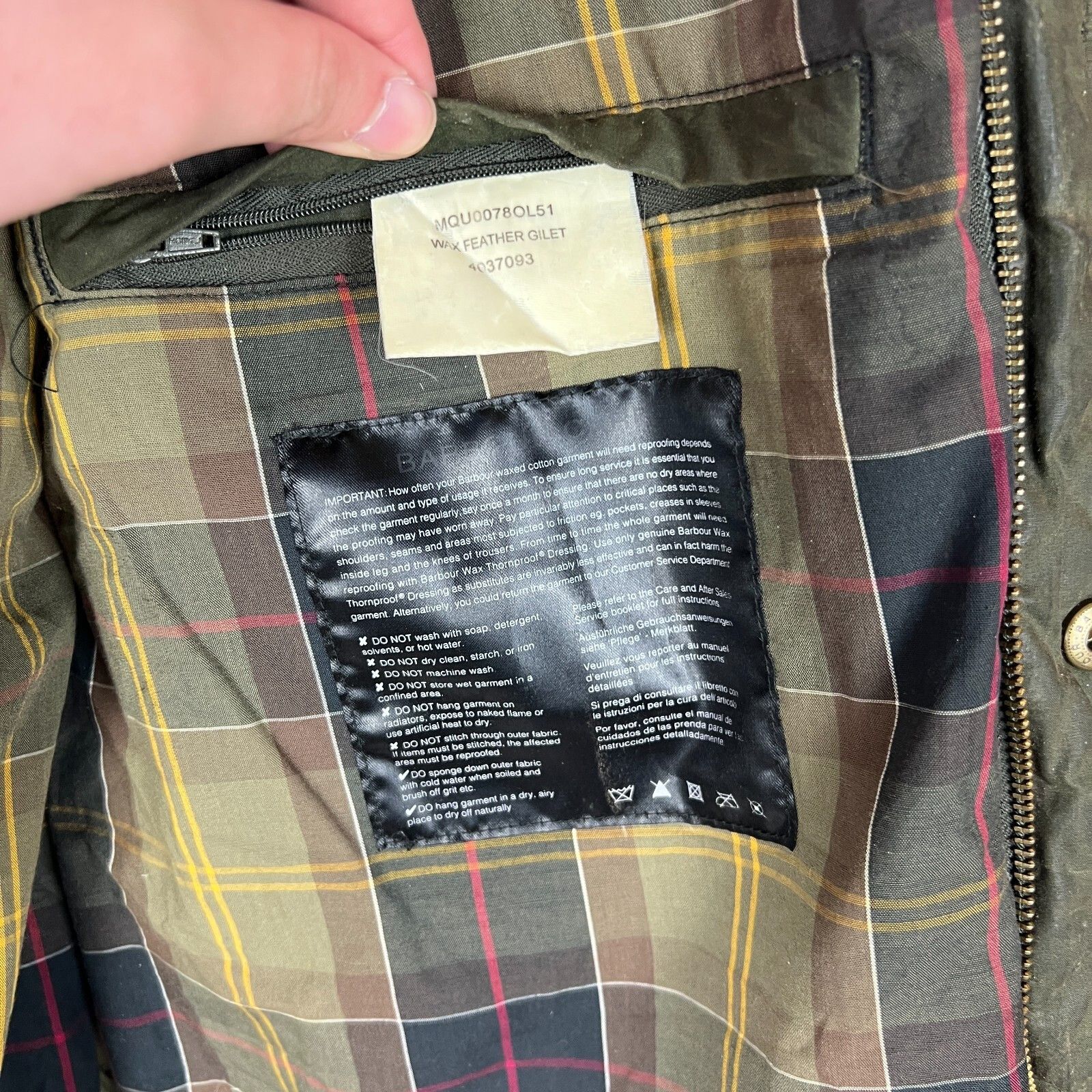 Barbour Barbour Puffer Wax Vest Men's Size XXL Green Cotton ` Size US XXL / EU 58 / 5 - 21 Thumbnail