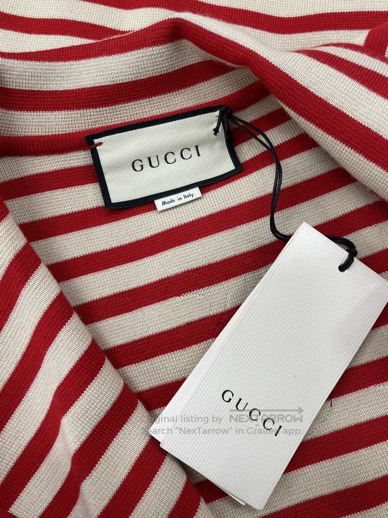 Gucci Gucci Red and white striped gold button cardigan coat Size S / US 4 / IT 40 - 5 Thumbnail