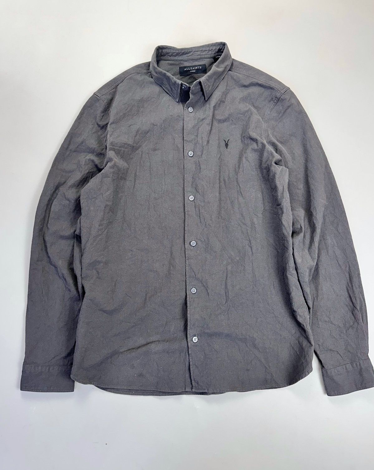 Allsaints Allsaints Cotton Grey Button Down Shirt Large Size US L / EU 52-54 / 3 - 1 Thumbnail