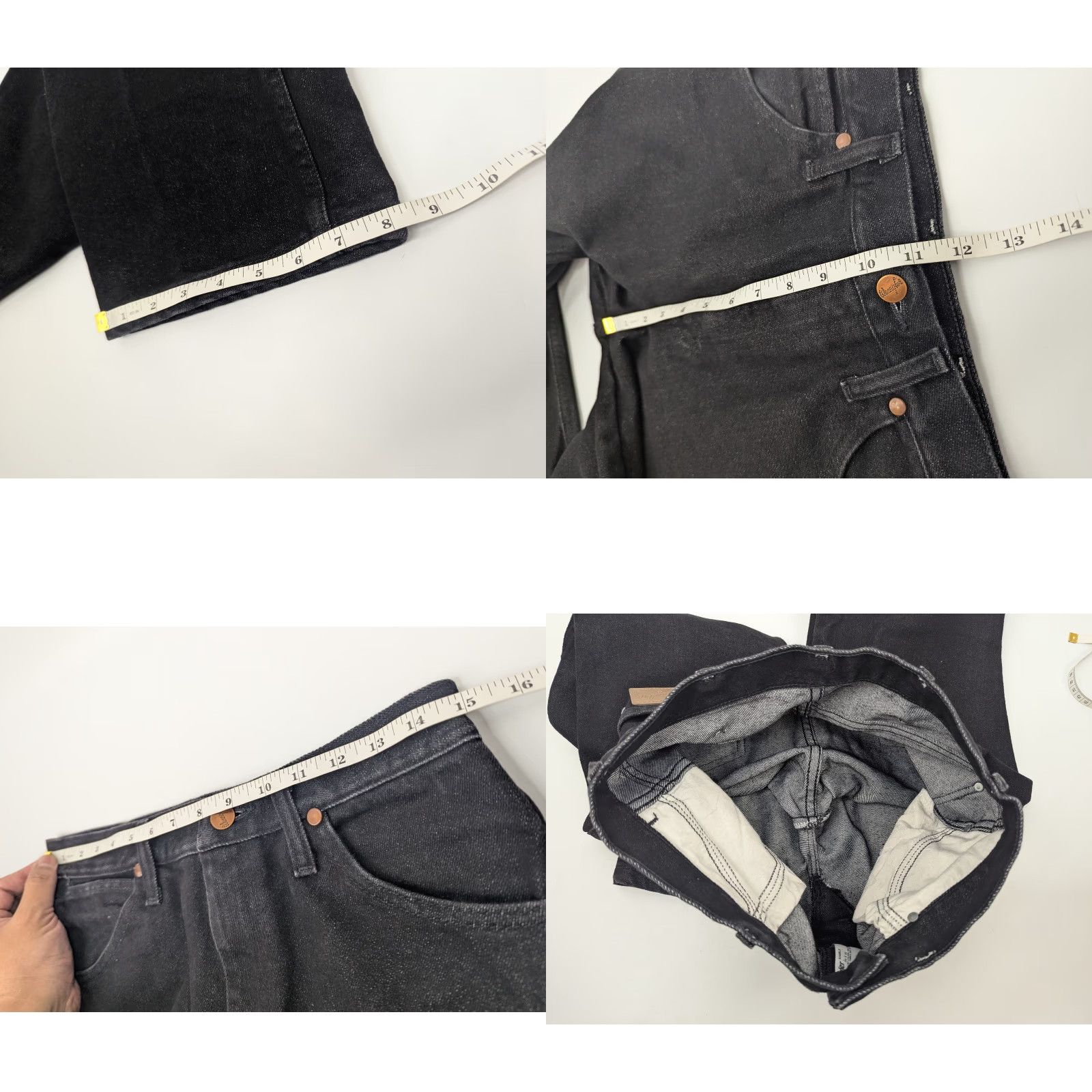 Wrangler Wrangler Jeans Cowboy Cut Slim Fit 30x32 Black Denim 938BLK Western Men Size US 30 / EU 46 - 8 Thumbnail