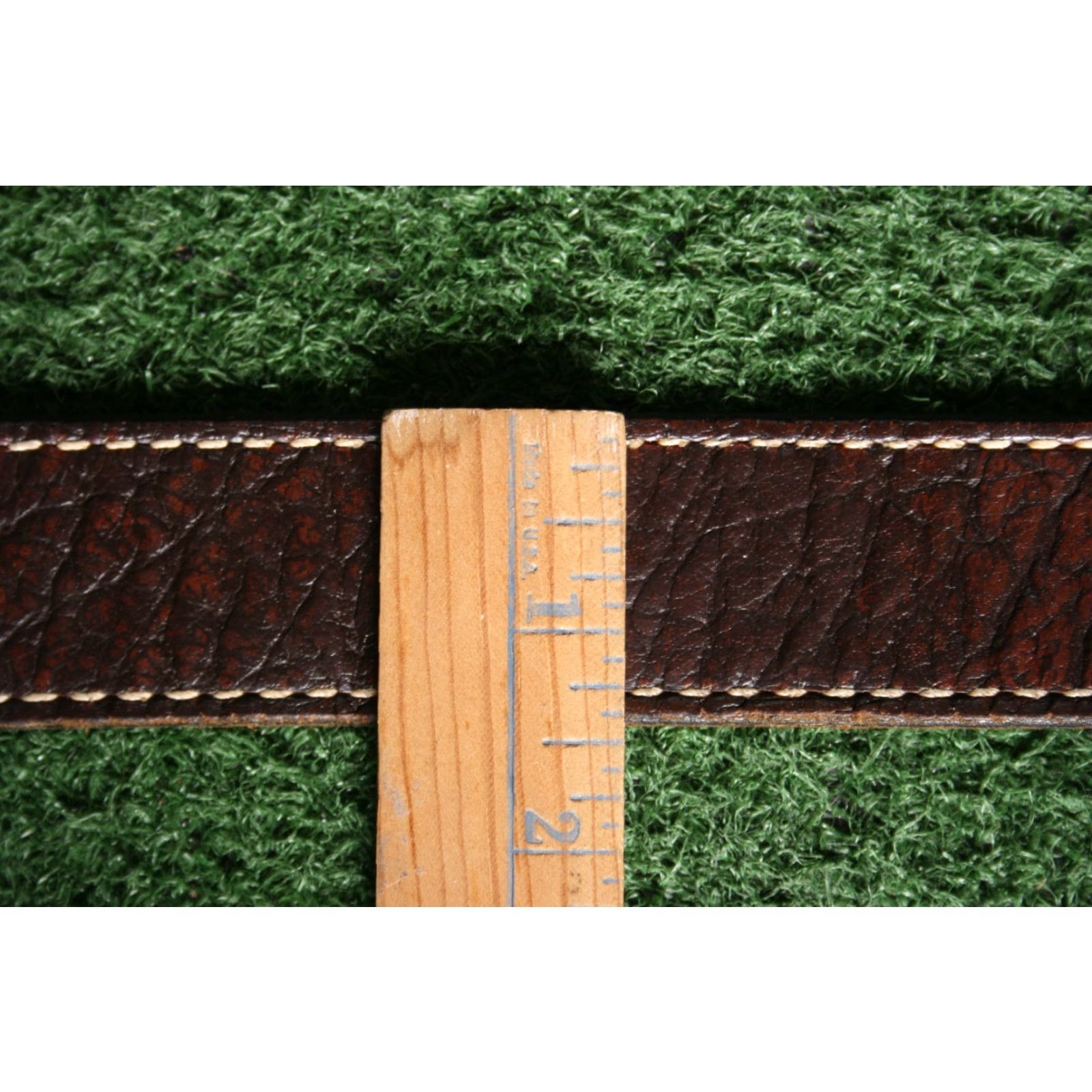 Vintage VINTAGE Justin Belt Men Brown Leather Western Buckleless Stitched Buffalo Calf Size 40 Size 40 - 4 Thumbnail