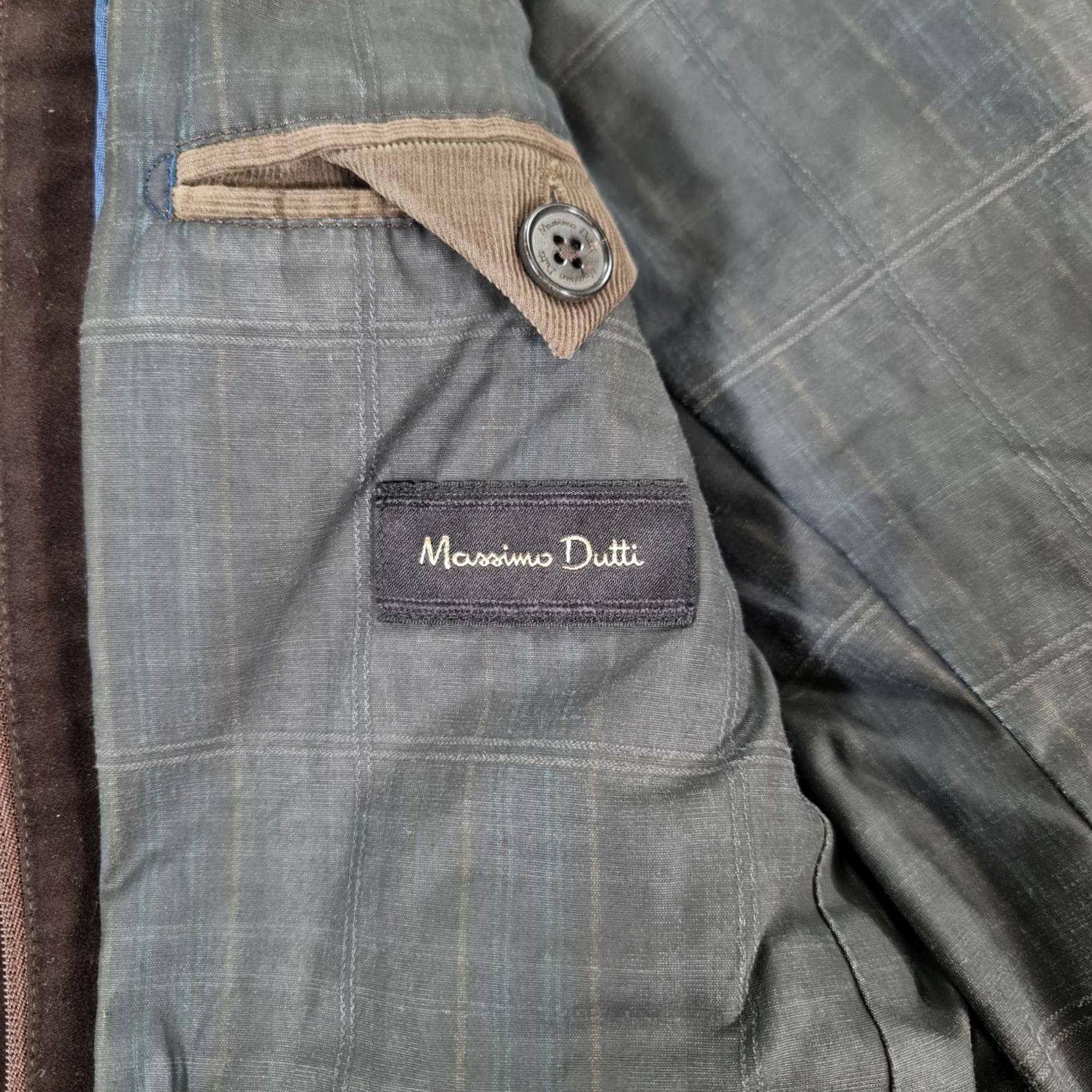 Massimo Dutti Massimo Dutti Mens Coat Brown 40 Moleskin Cotton Blazer Coat Overcoat Winter Long Buttoned Pockets Regular Mens Size 40R - 7 Thumbnail