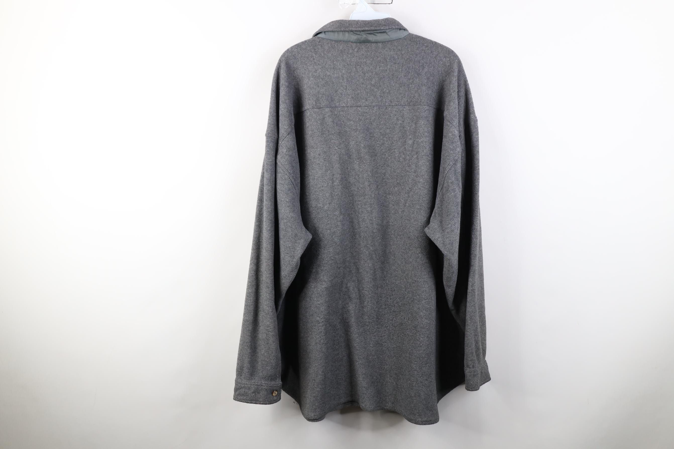 Vintage Vintage 90s Streetwear Baggy Fleece Button Shirt Jacket Gray Size US XL / EU 56 / 4 - 16 Thumbnail