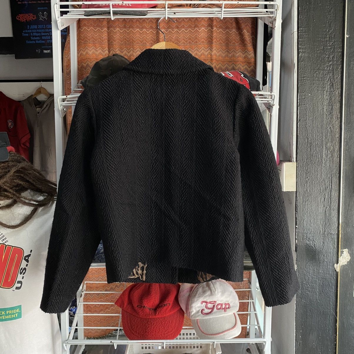 Dolce & Gabbana DOLCE & GABBANA Black Wool Blend Herringbone Jacket Size M / US 6-8 / IT 42-44 - 2 Thumbnail