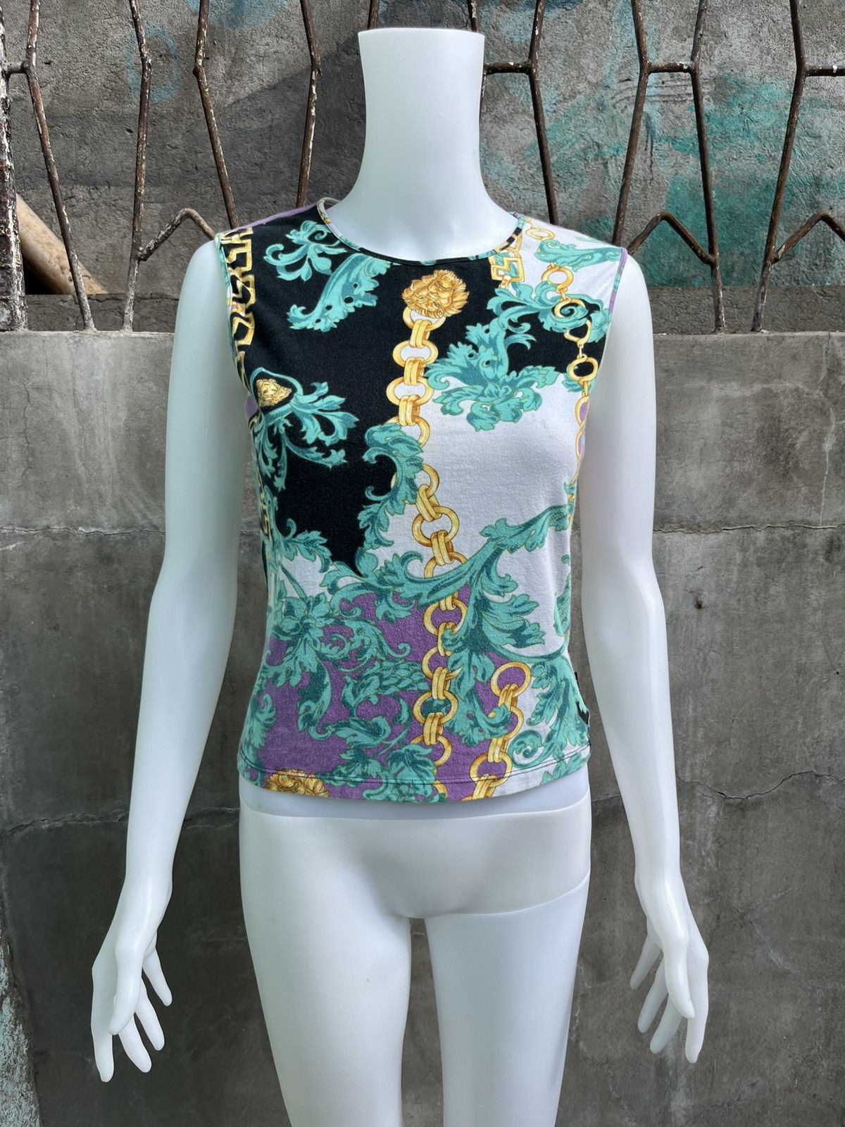 Versace Baroque Sleeveless Top Size M / US 6-8 / IT 42-44 - 1 Thumbnail