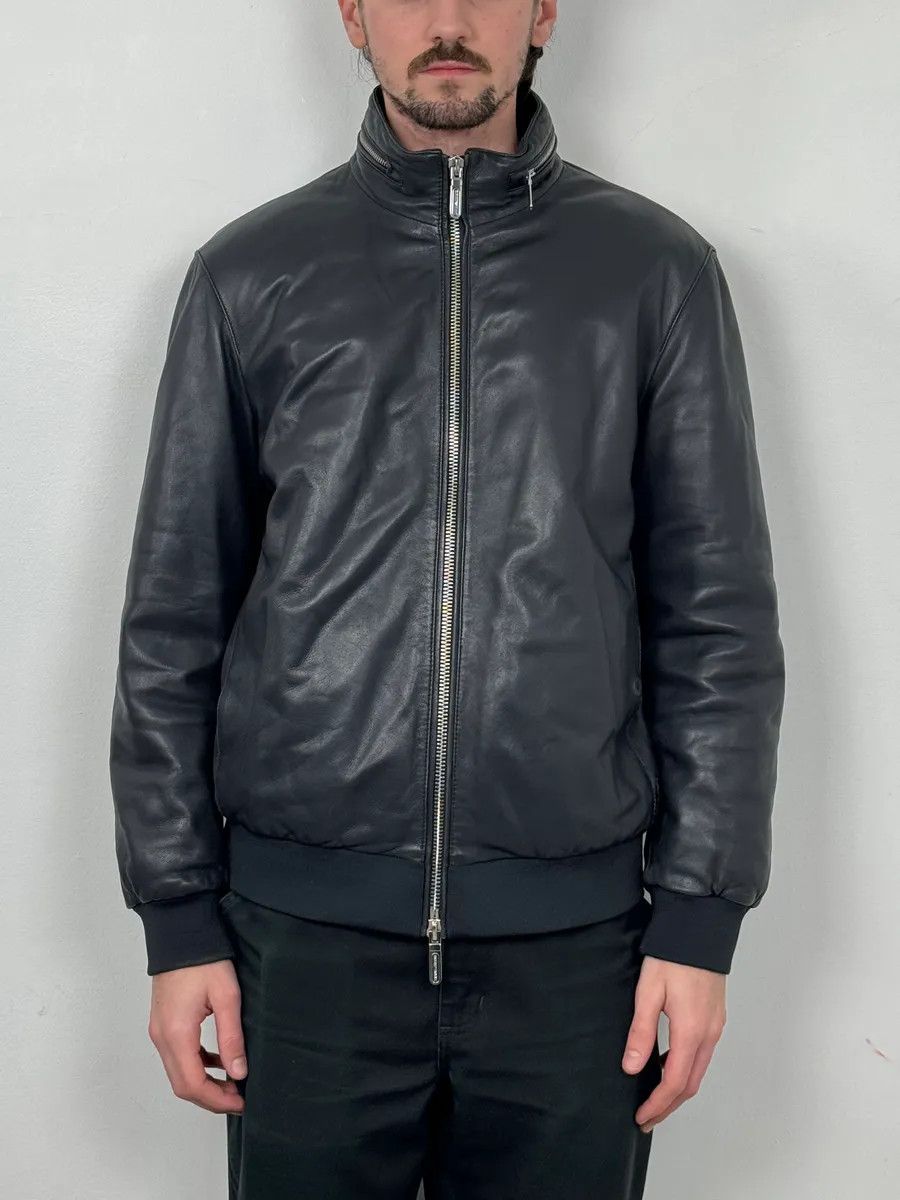 Emporio Armani SS2019 Emporio Armani Black Leather Minimalist Jacket Size US S / EU 44-46 / 1 - 2 Thumbnail