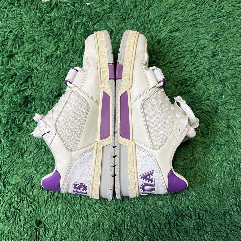 Louis Vuitton Louis Vuitton Trainer Sneakers in White and Purple -2505 Size US 9.5 / IT 39.5 - 8 Thumbnail
