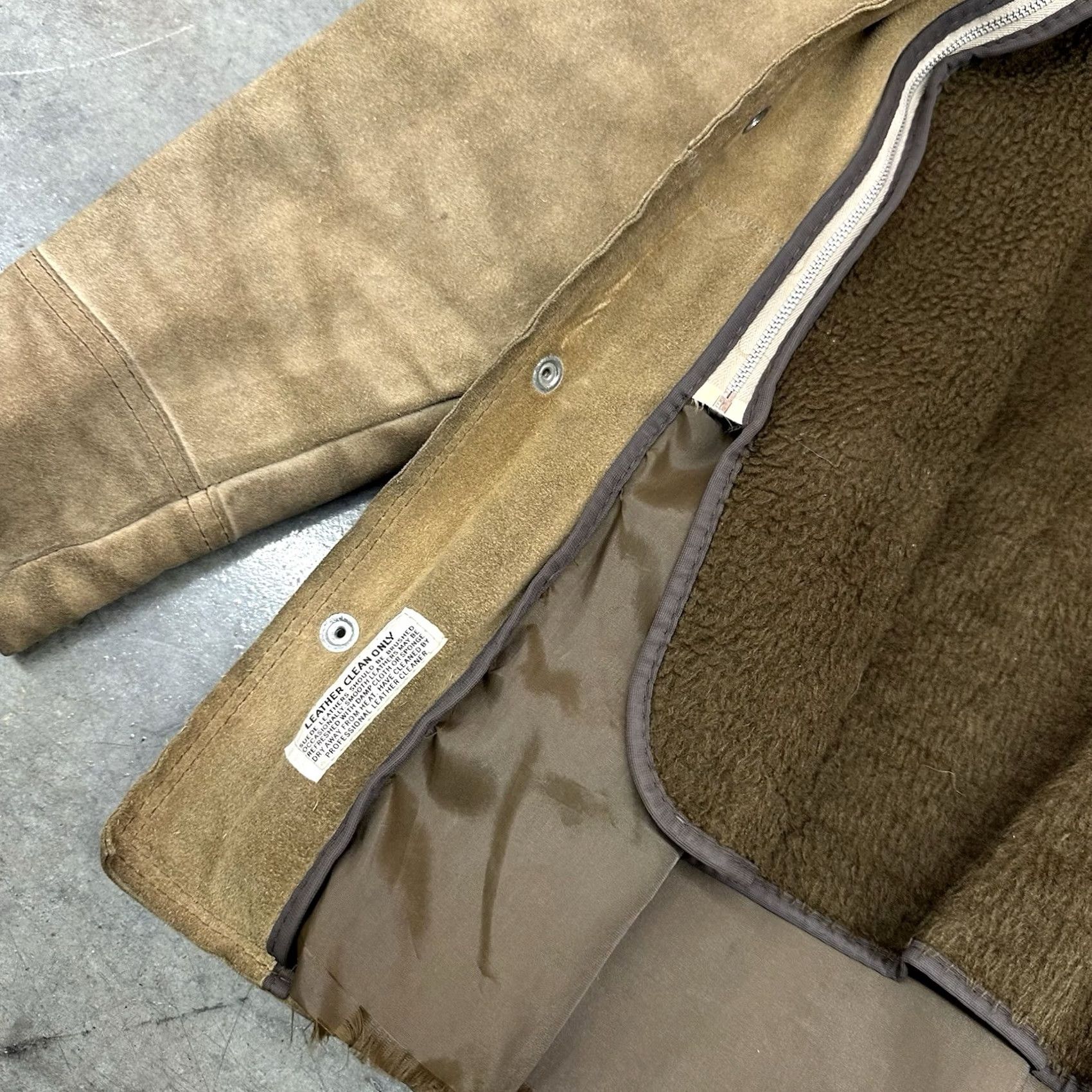Sears VINTAGE Sears Jacket Mens Size 38 Brown Leather Suede Snap Button Western Workwear 80s 70s Size US XXS / EU 40 - 5 Thumbnail