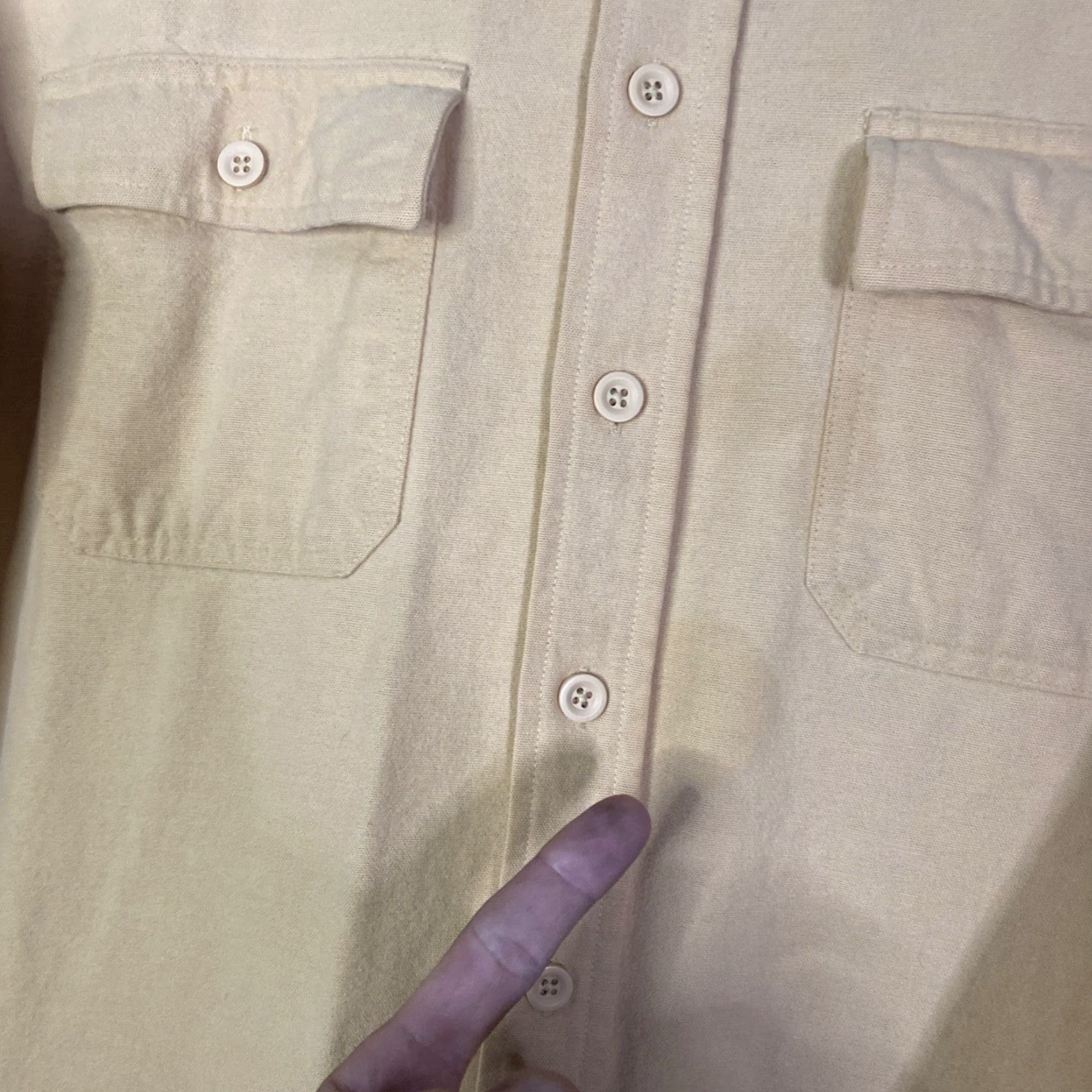 Vintage VTG LL Bean Chamois Shirt Mens XLT Regular Fit Flannel Outdoor 90s Yellow Cotton Button-Up Pockets Heavyweight Casual Workwear Vintage Size US M / EU 48-50 / 2 - 4 Thumbnail