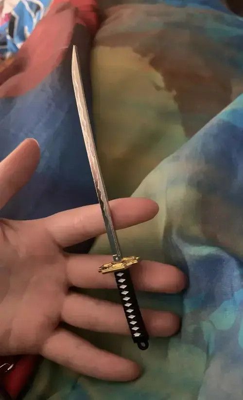 Other Black+pink Roronoa Zoro Sword Keychain + Holder Size ONE SIZE - 3 Thumbnail
