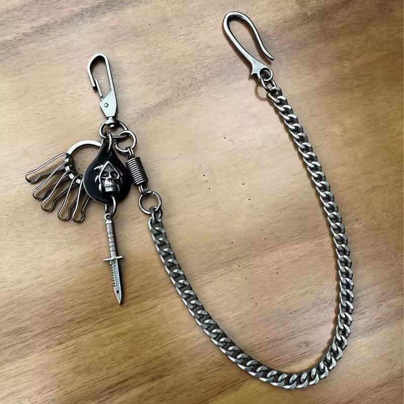 Japanese Brand × Vintage Vintage Keychain Jeans Chain Skull Dagger Belt Chain Size ONE SIZE - 2 Thumbnail