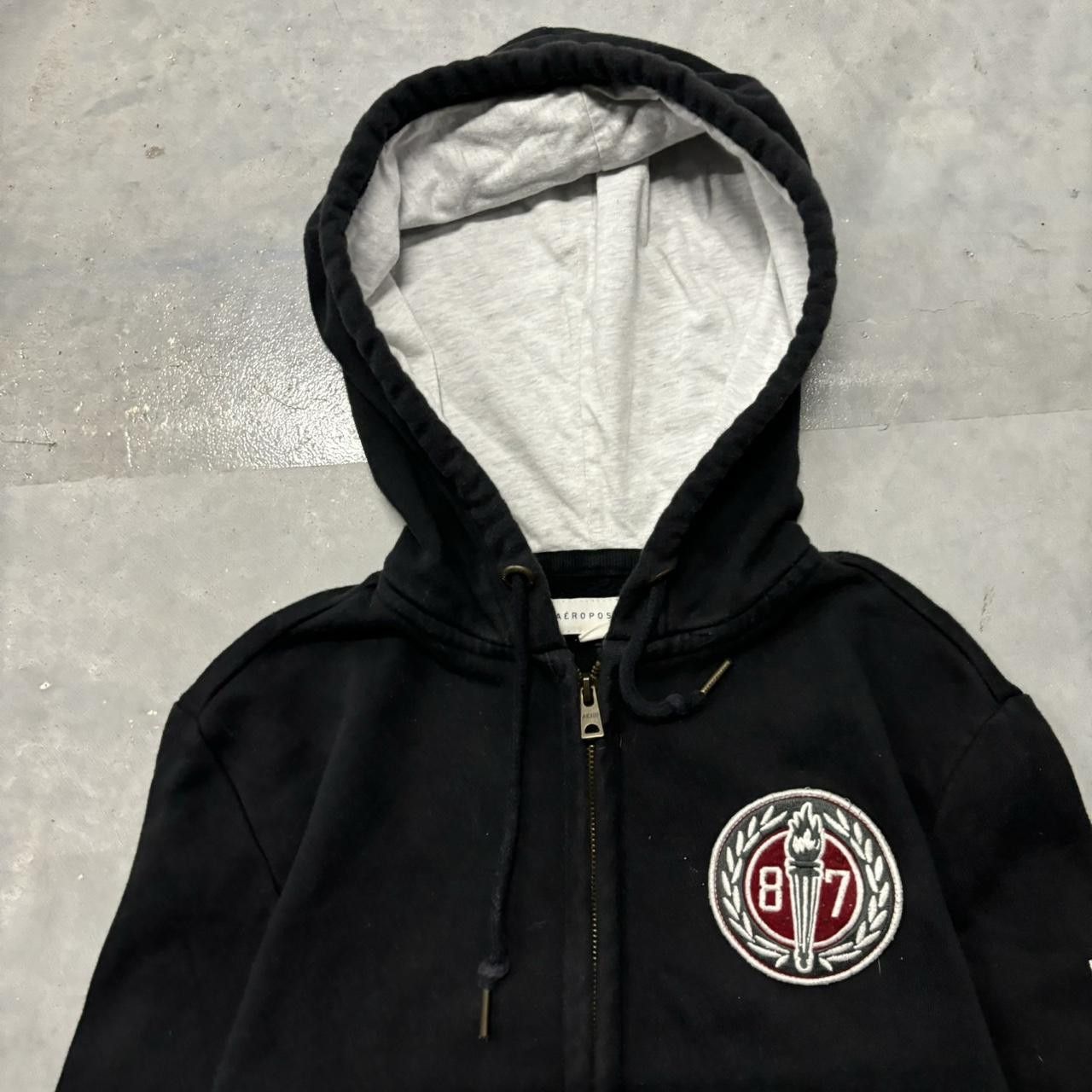 Aeropostale × Vintage Crazy Vintage Y2K/2000s Grunge Black Aeropostale Embroidered Skater Zip Up Hoodie! Size US XS / EU 42 / 0 - 2 Thumbnail