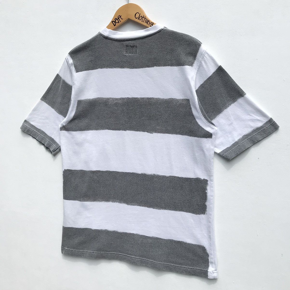 Stussy × Vintage 💥Distressed💥Stussy Stripe Work Wear Shirt Stussy Skatebords Size US S / EU 44-46 / 1 - 4 Thumbnail