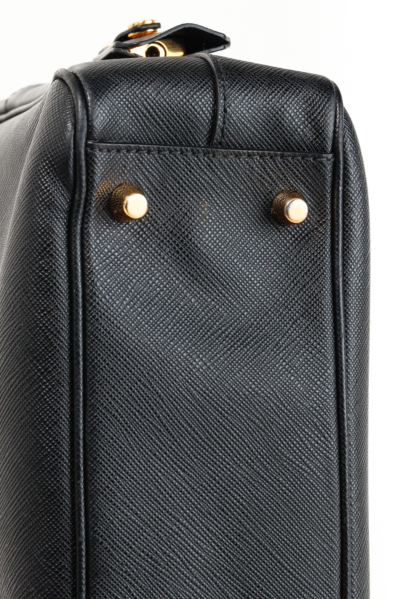 Prada Prada Black Saffiano-Leather Top-Handle Briefcase Size ONE SIZE - 6 Thumbnail