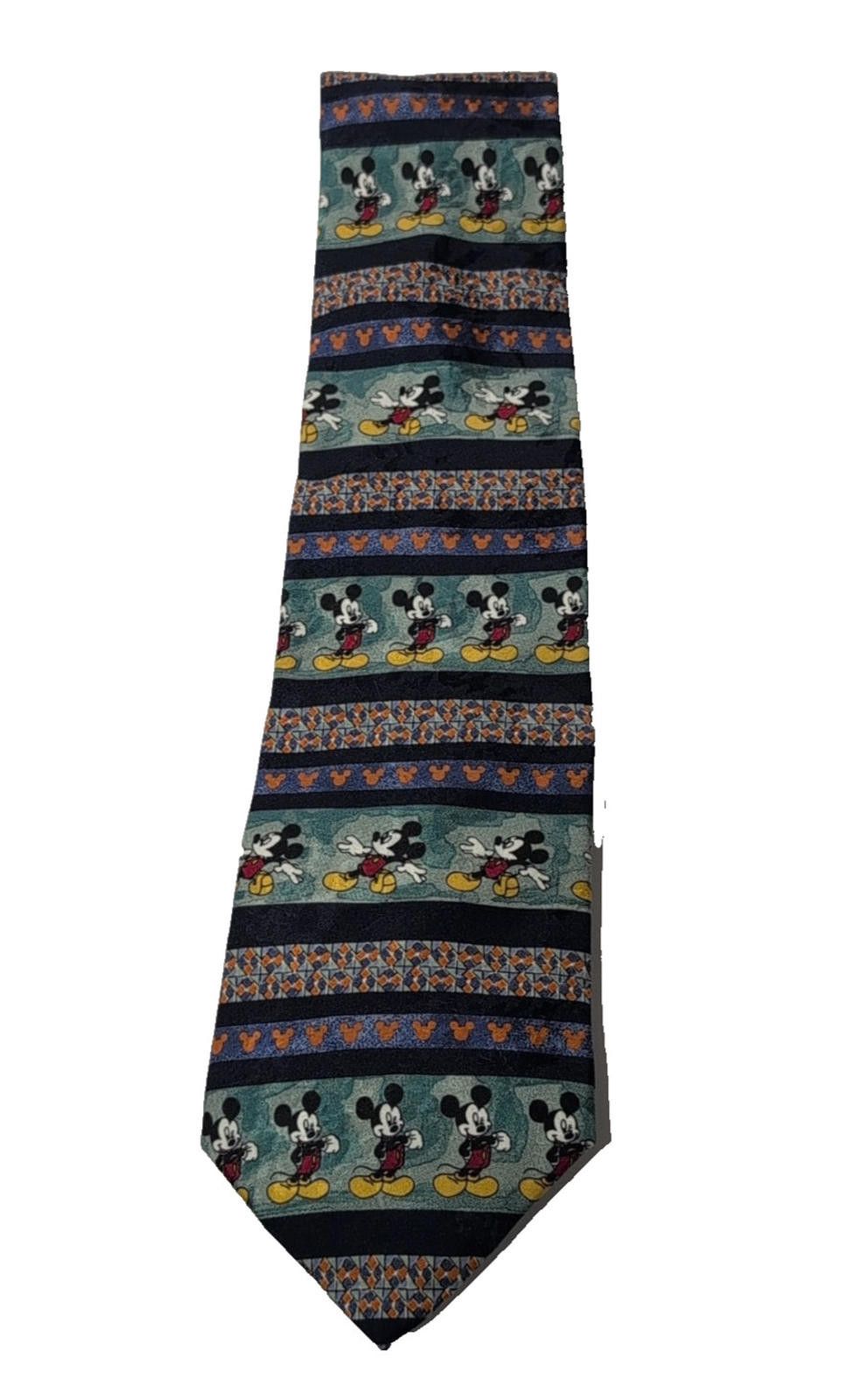 Disney Disney Store Mickey Mouse Silk Tie Stripe Pattern Vintage Size ONE SIZE - 1 Thumbnail