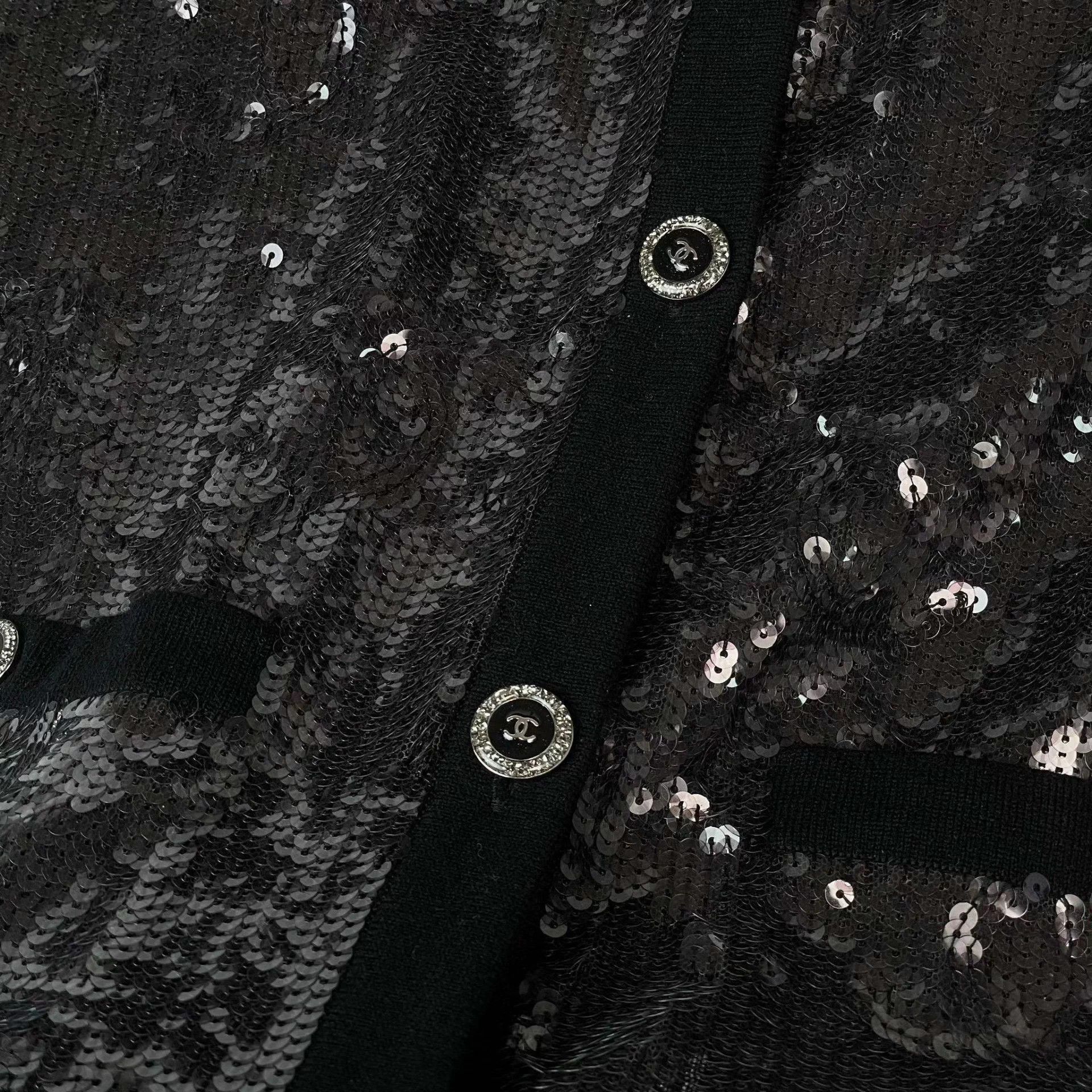 Chanel Chanel Sequin Crystal Longline Black Vest EU38 SS22 Size S / US 4 / IT 40 - 9 Thumbnail
