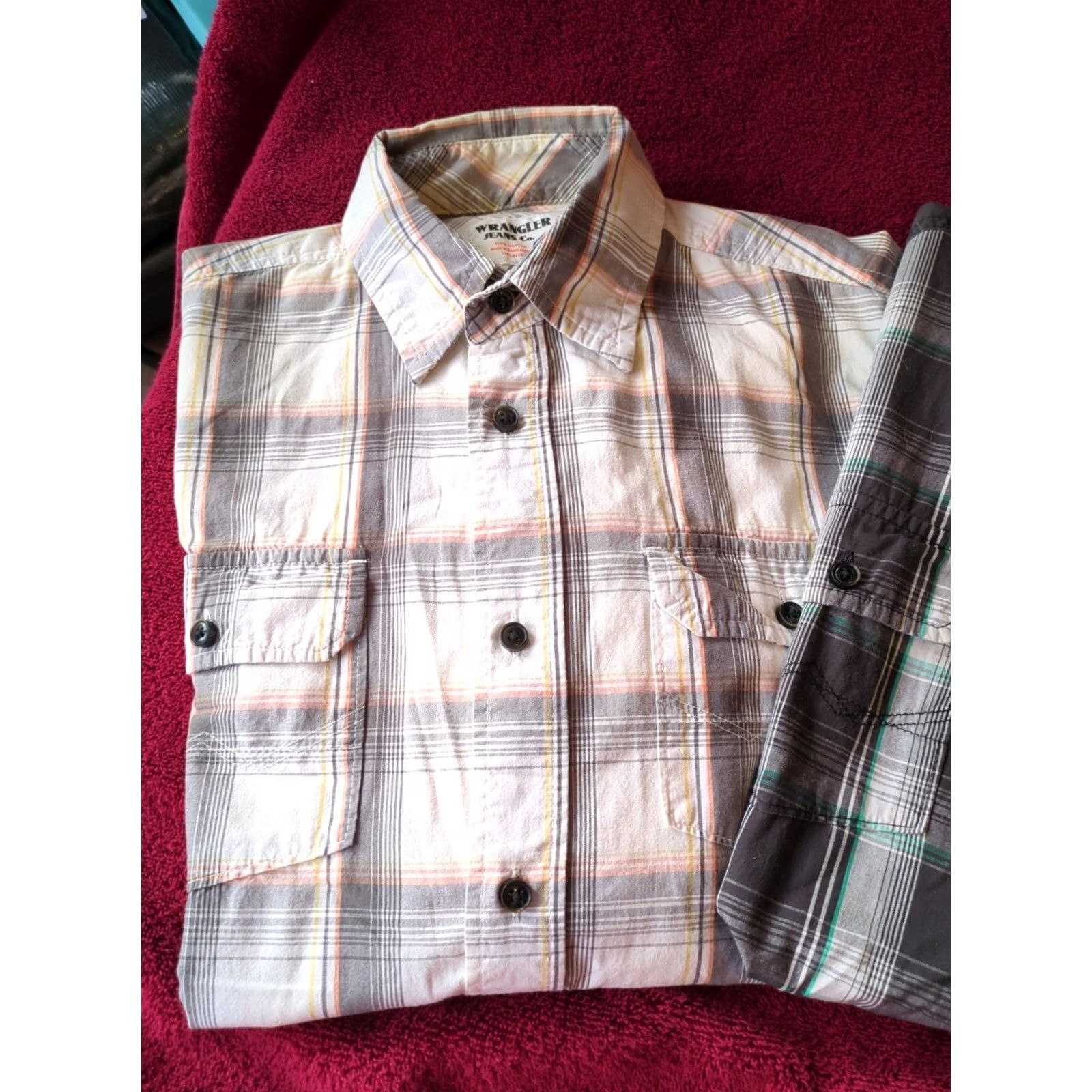 Wrangler Wrangler Men’s Button-Down Plaid Shirts Long Sleeve M Multicolor Shirt Size US M / EU 48-50 / 2 - 3 Thumbnail