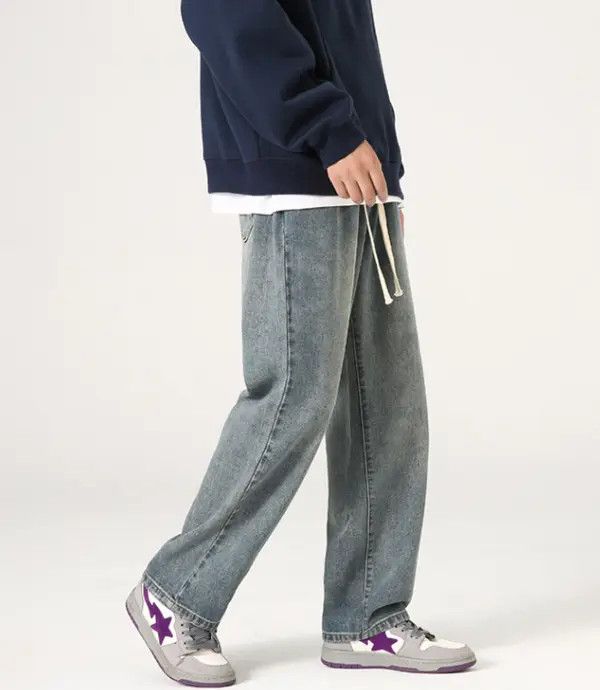 Japanese Brand Mitsui x Miku Men's wide-leg casual drawstring baggy jeans Size US 32 / EU 48 - 4 Thumbnail