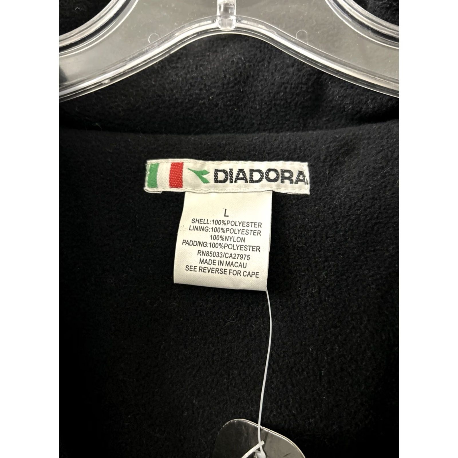 Diadora Diadora Parka Jacket Mens Large Black Neon Fleece Lined Long Bench Cost Size US L / EU 52-54 / 3 - 6 Thumbnail