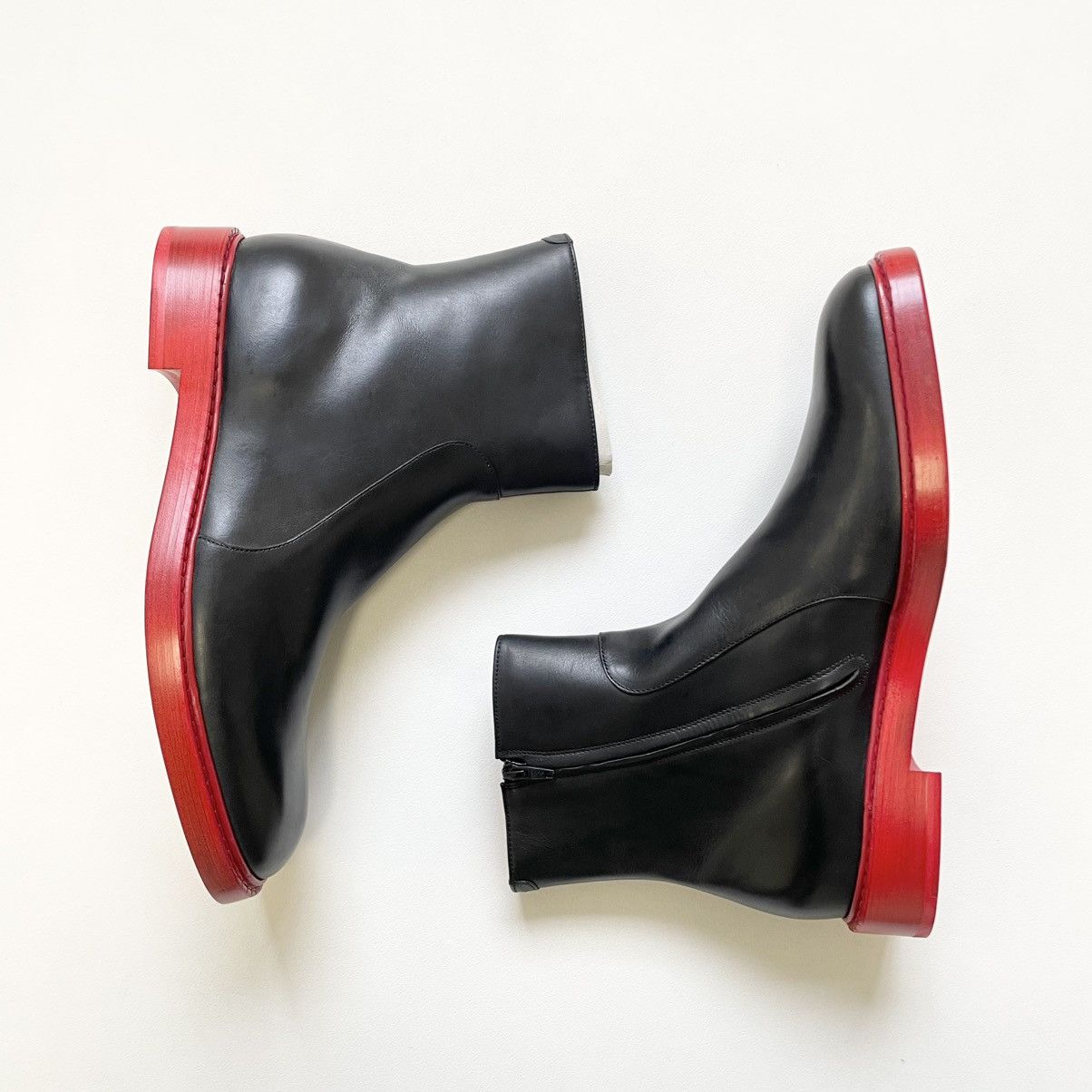Maison Margiela A/W 16 ‘Painted Red Sole’ Black Boots Size US 13 / EU 46 - 12 Thumbnail