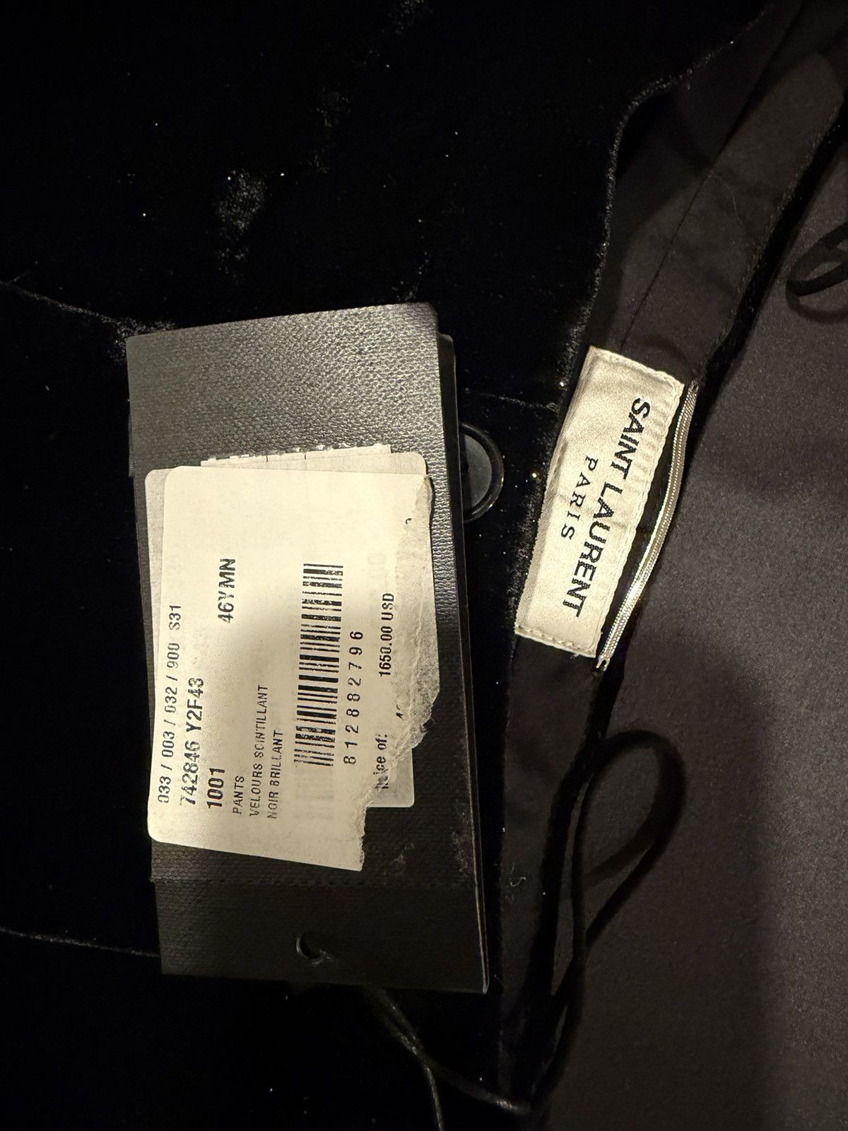 Saint Laurent Paris Saint Laurent mens velvet sparkling pants. 46/32. $1650 Size 46R - 7 Thumbnail