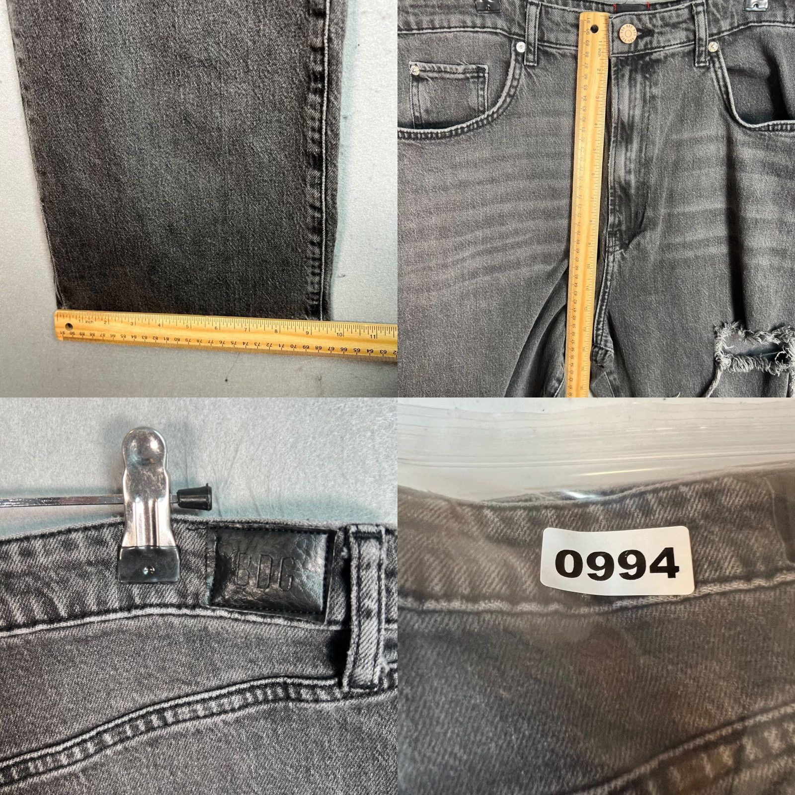 Bdg BDG Urban Outfitters Gray Distressed High-Rise Flare Jeans Womens Size 34 Size 24" / US 00 / IT 34 - 8 Thumbnail