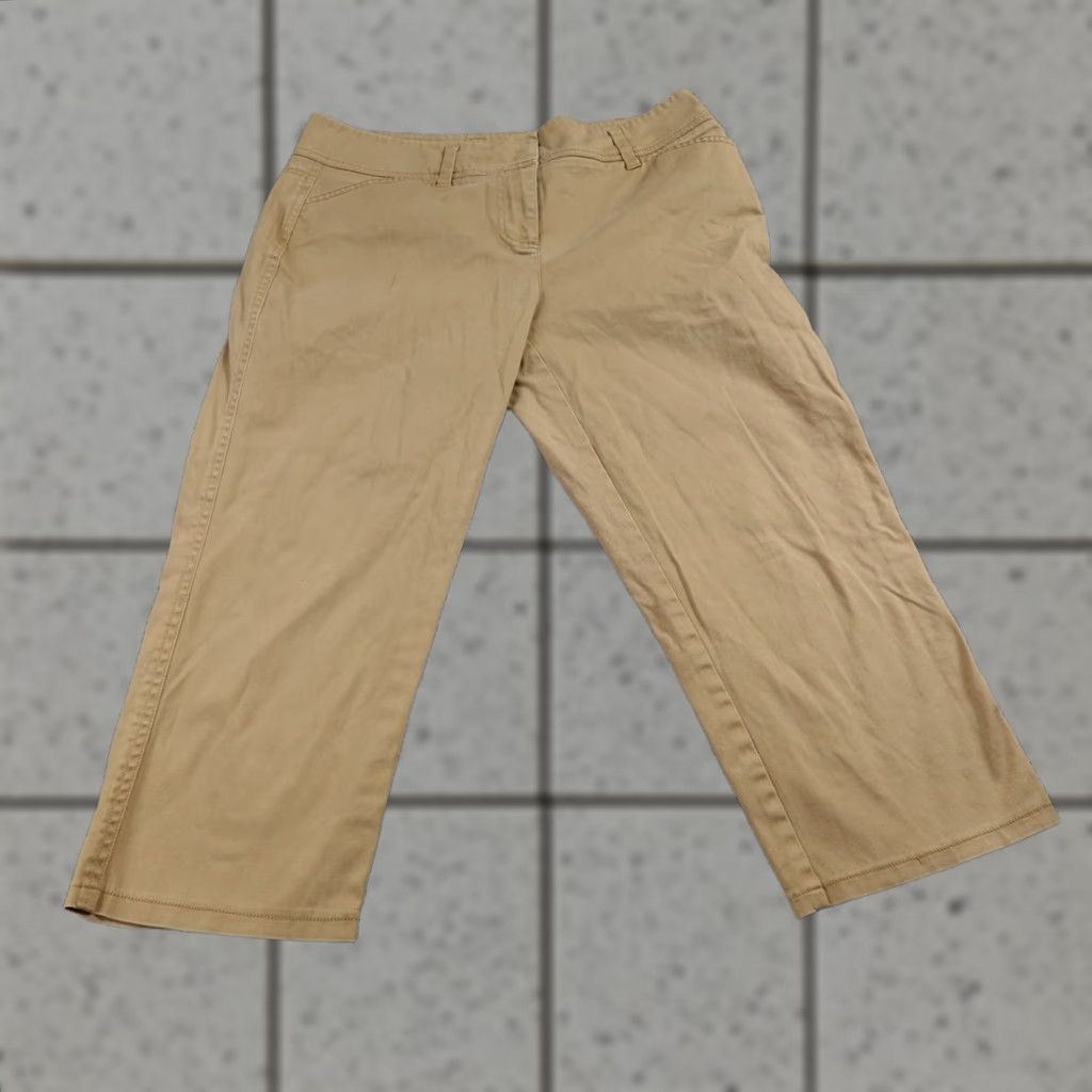 J.Crew J. CREW Pants Womens 10 Chino Flat Front Stretch Mid Rise Brown Beige Tan Comedy? Size 32" / US 10 / IT 46 - 1 Thumbnail